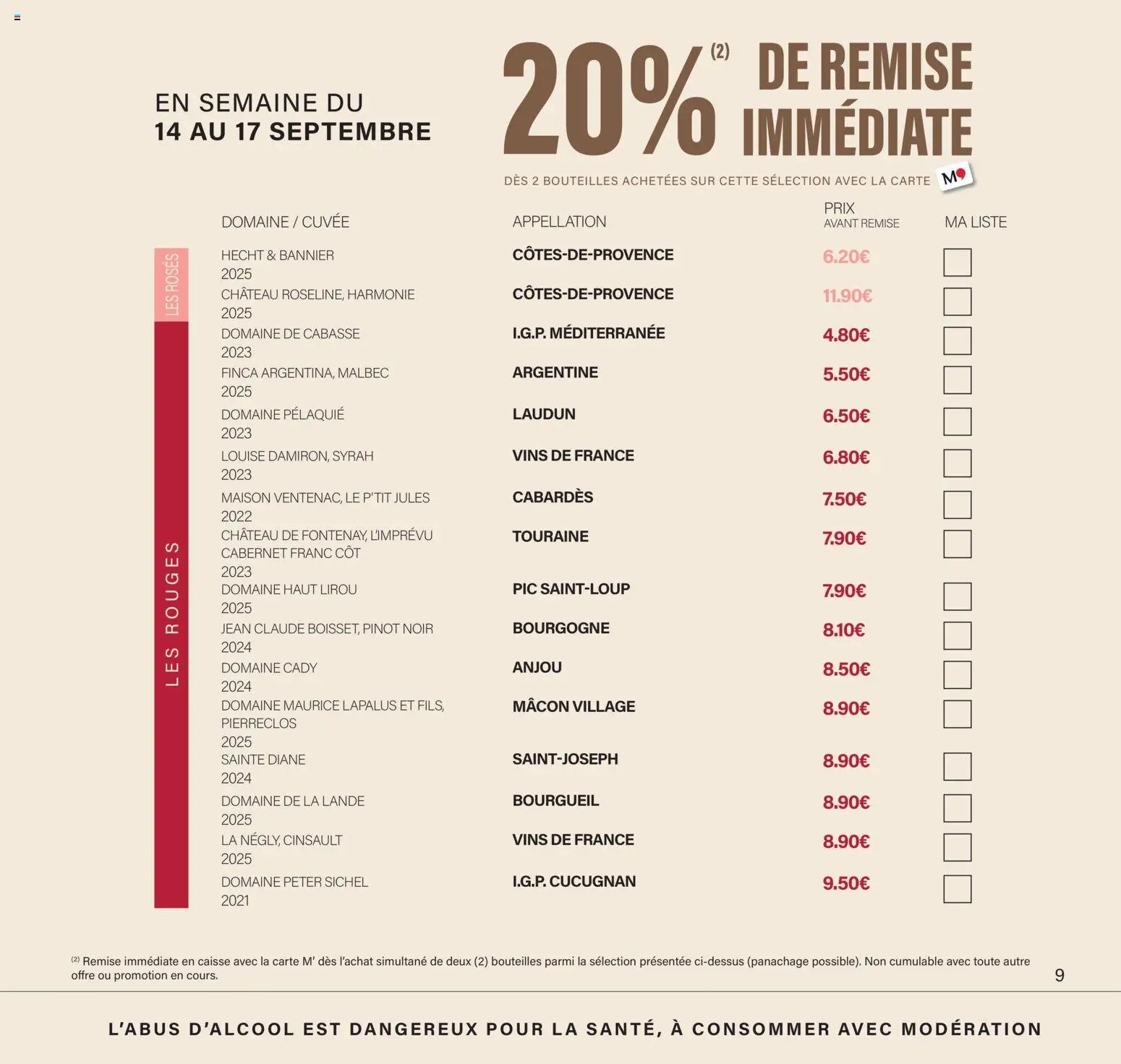 Monoprix - Calendrier foire aux vins