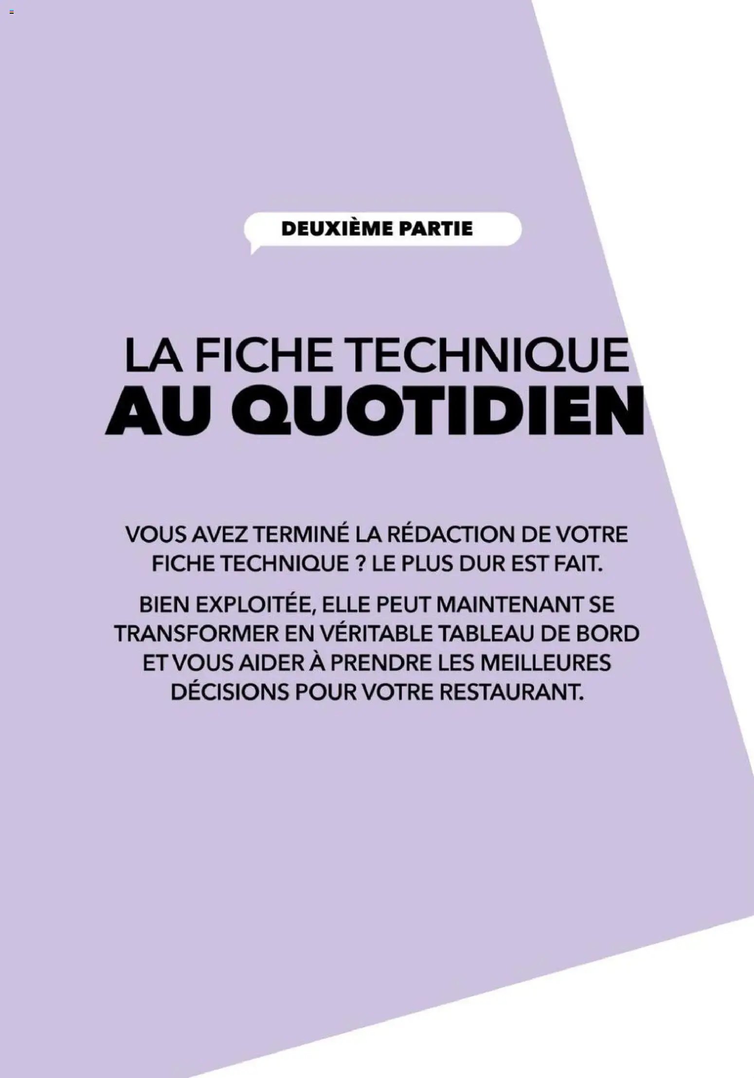 METRO - La fiche technique - Pilotez votre carte et vos marges