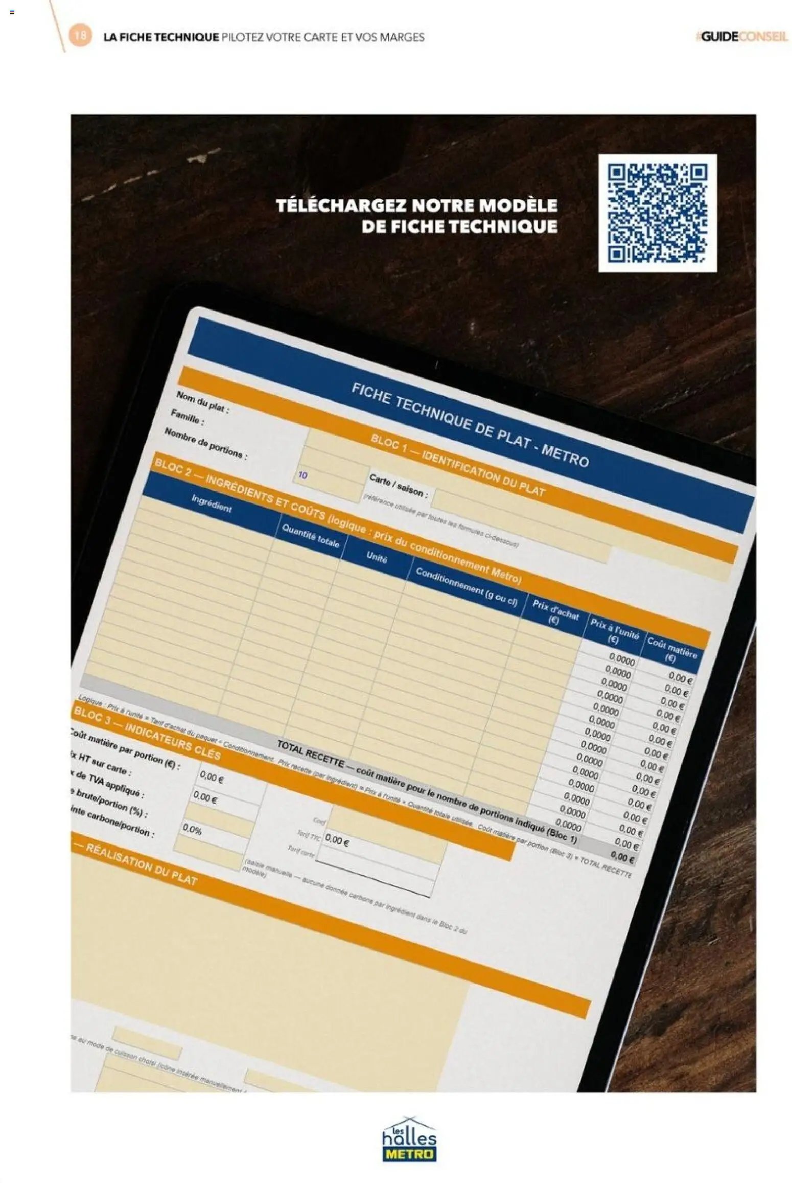 METRO - La fiche technique - Pilotez votre carte et vos marges