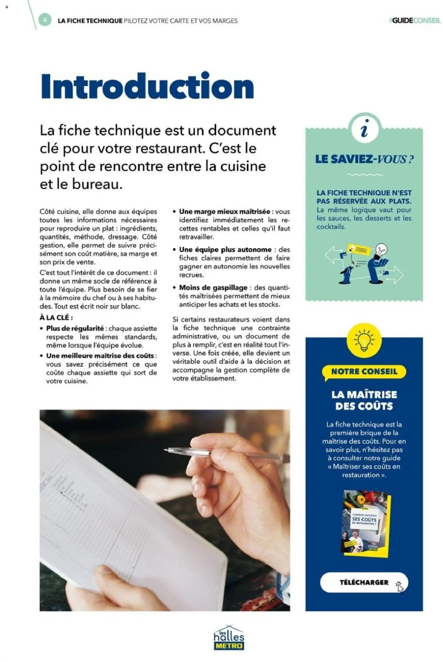 METRO - La fiche technique - Pilotez votre carte et vos marges