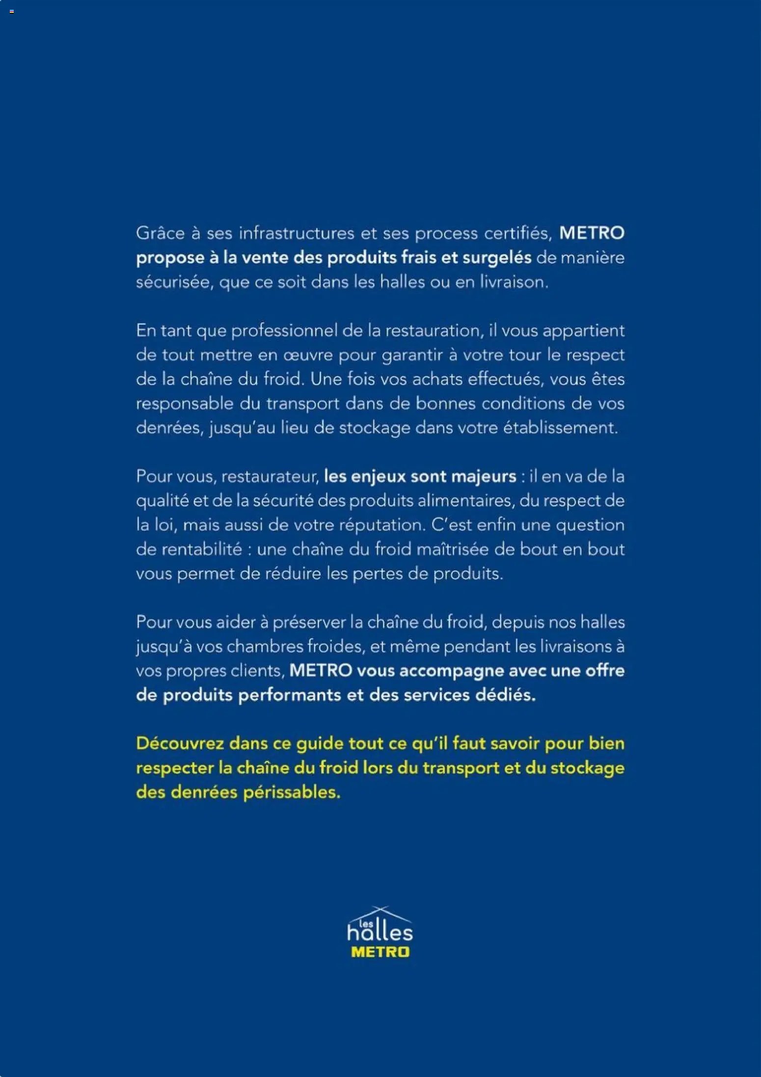 METRO - Pourquoi et comment respecter la chaîne du froid