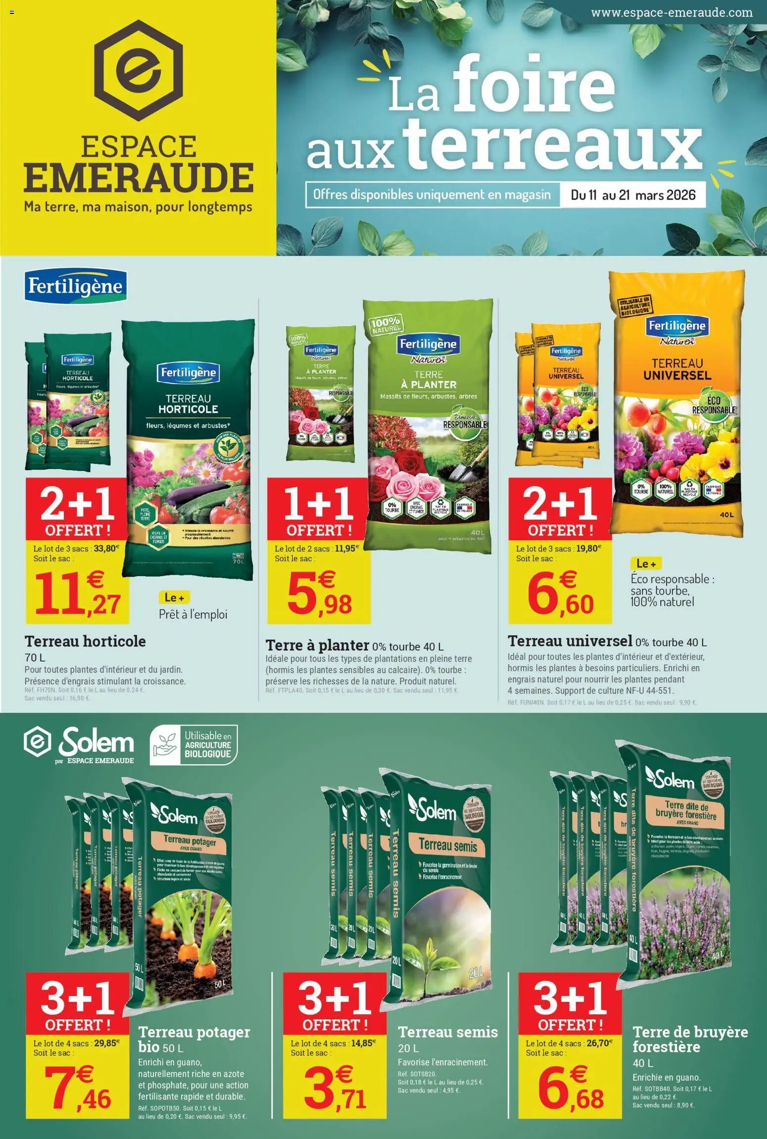 Espace Emeraude catalogue