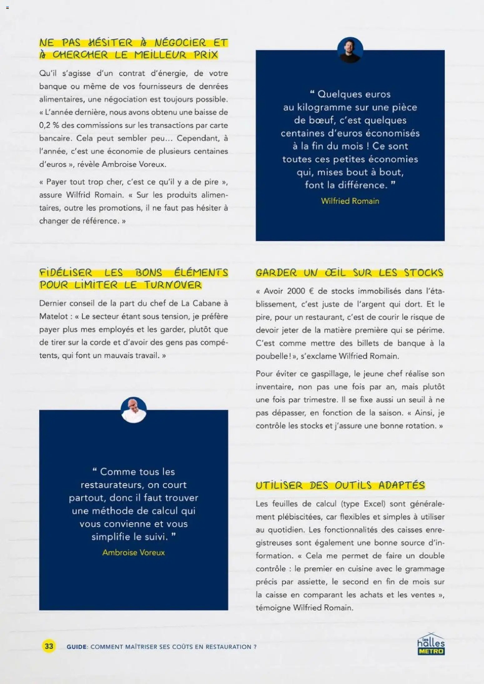 METRO - Comment maîtriser ses coûts en restauration