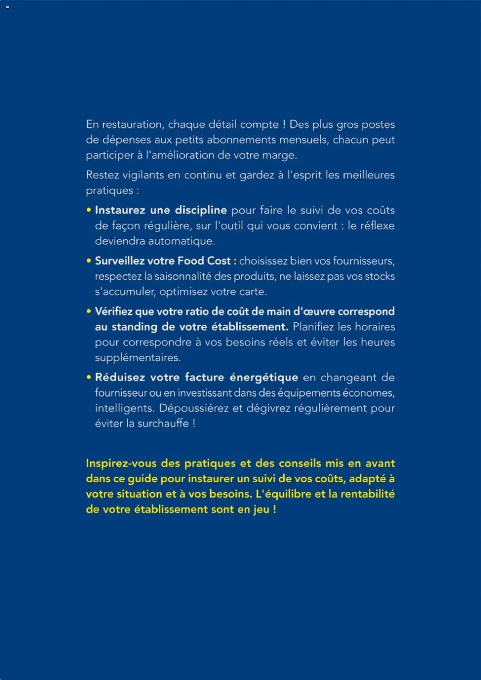 METRO - Comment maîtriser ses coûts en restauration