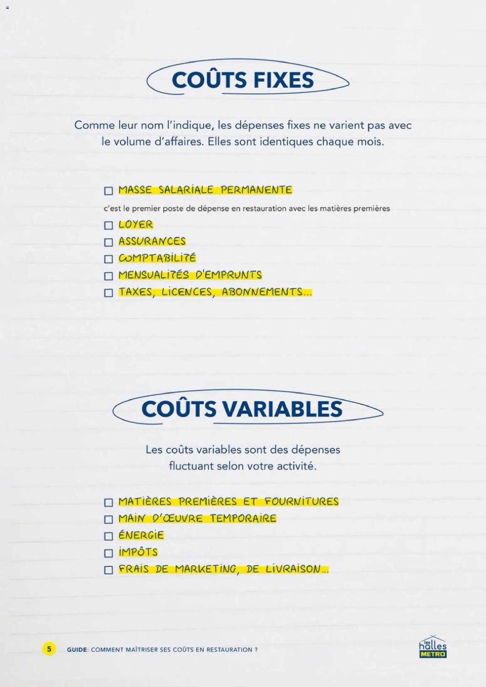 METRO - Comment maîtriser ses coûts en restauration