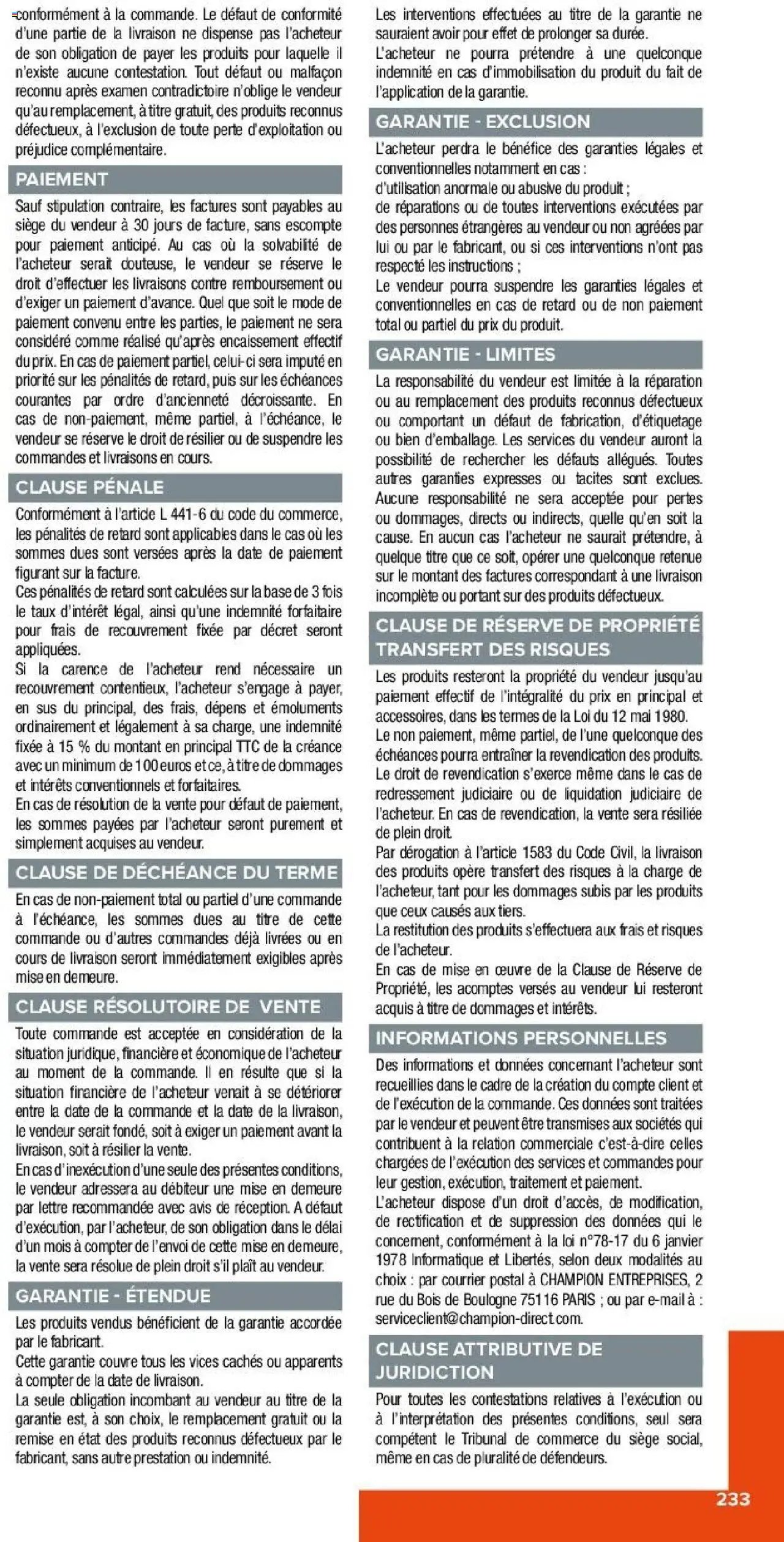 Champion Direct Catalogue Selection Bois (2025-01-10 - 2025-12-31)