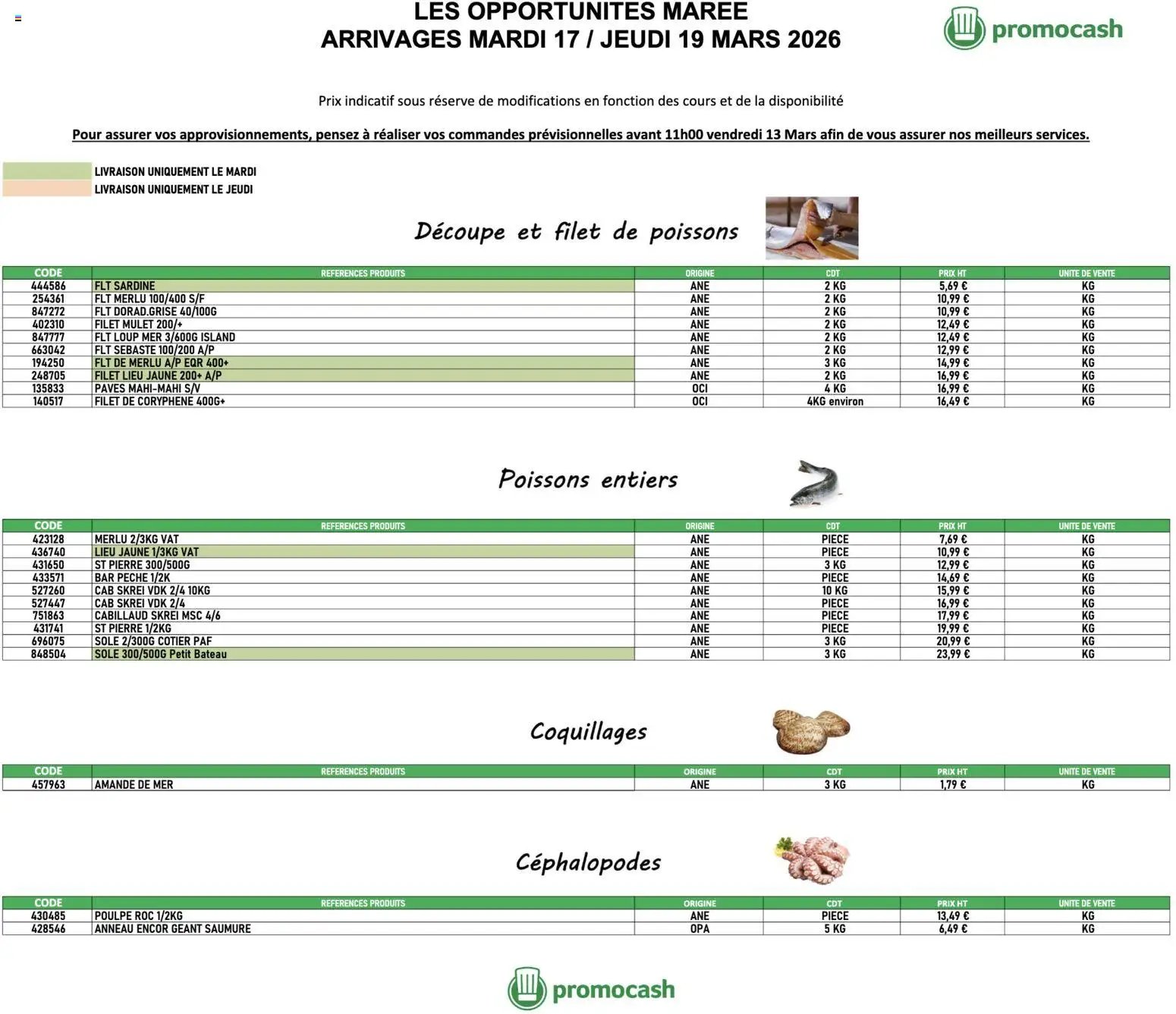 Promocash Opportunités Marée