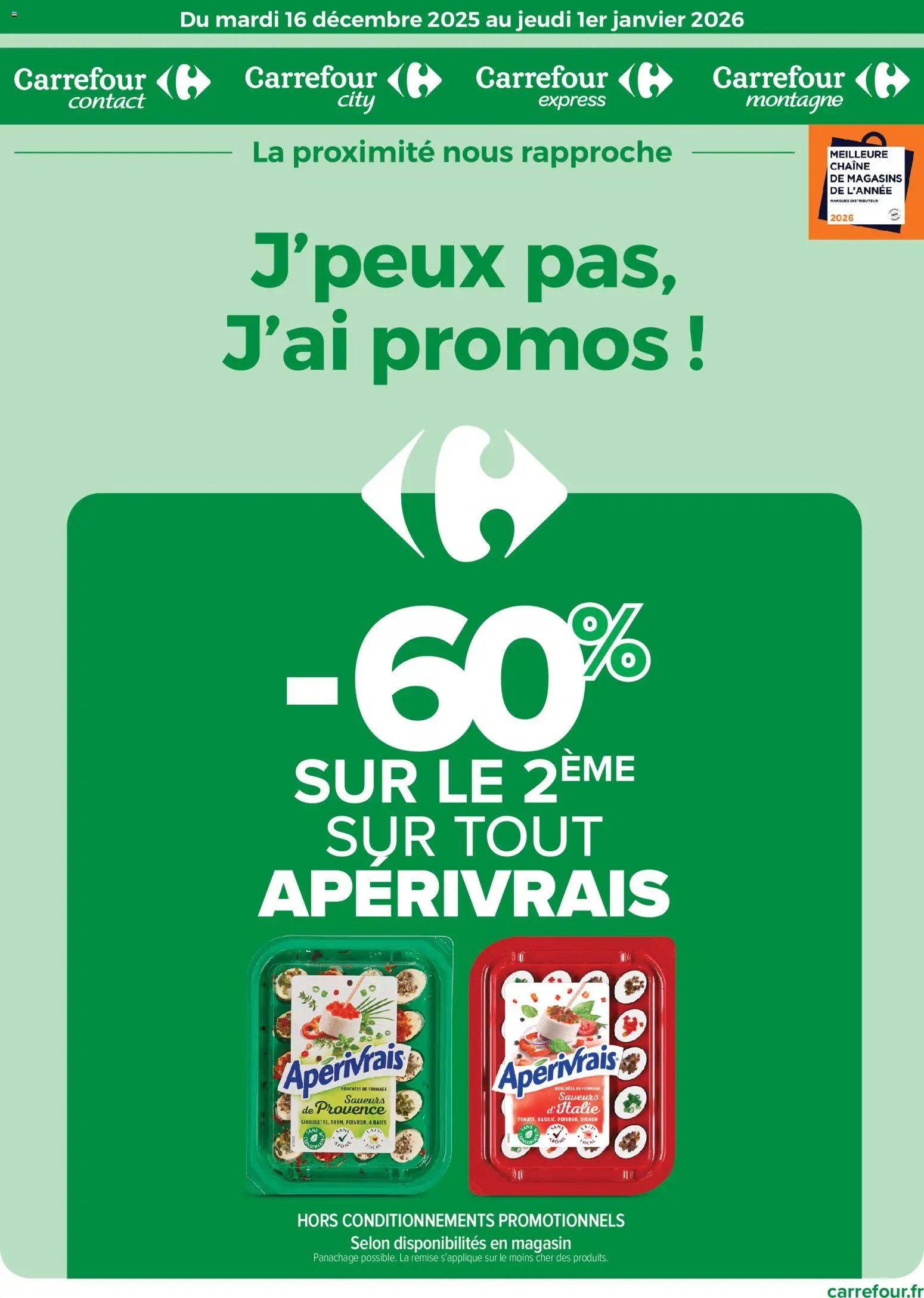 Carrefour contact J'peux pas, j'ai promos, du mardi 16 décembre