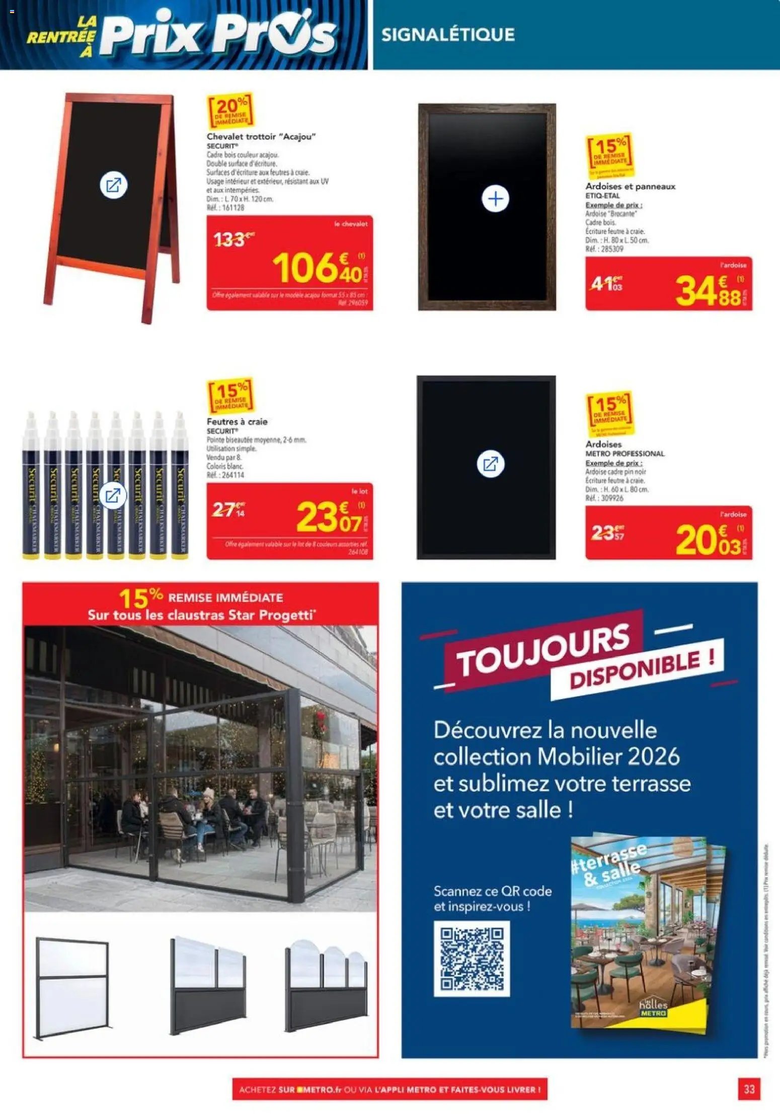 METRO - La rentrée à Prix Pros - Equipement