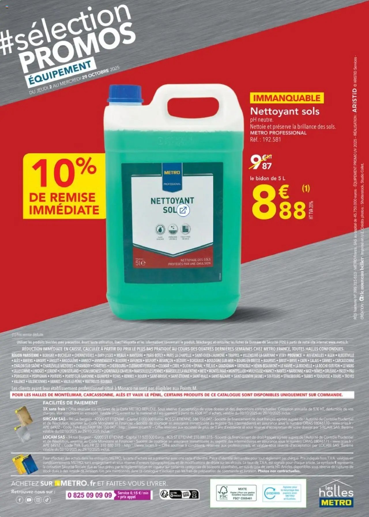 METRO - Sélection Promos Equipement (2025-10-02 - 2025-10-29)