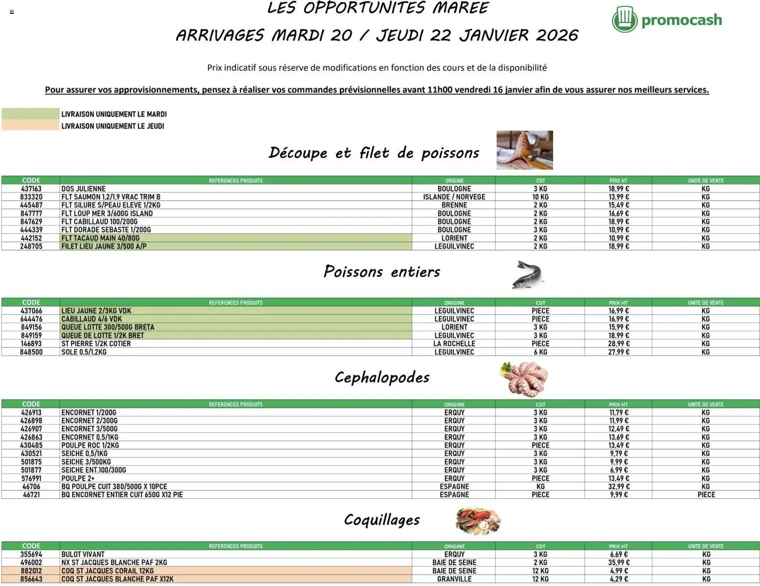 Promocash Opportunités Marée