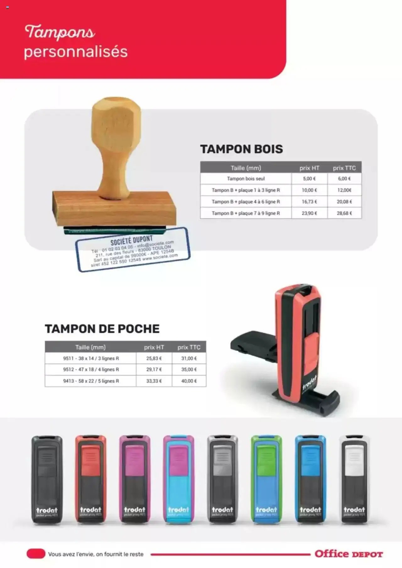 Office depot produits personnalisés Imprimerie 2024 - 2025 (2025-05-08 - 2025-12-31)