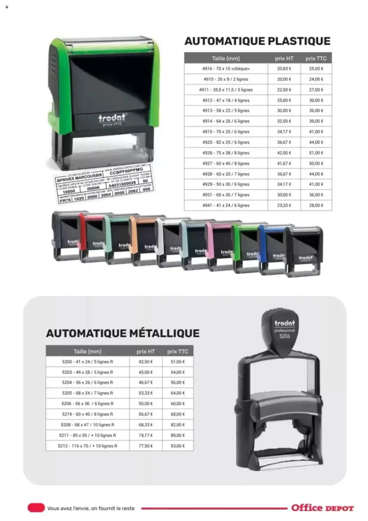 Office depot produits personnalisés Imprimerie 2024 - 2025 (2025-05-08 - 2025-12-31)