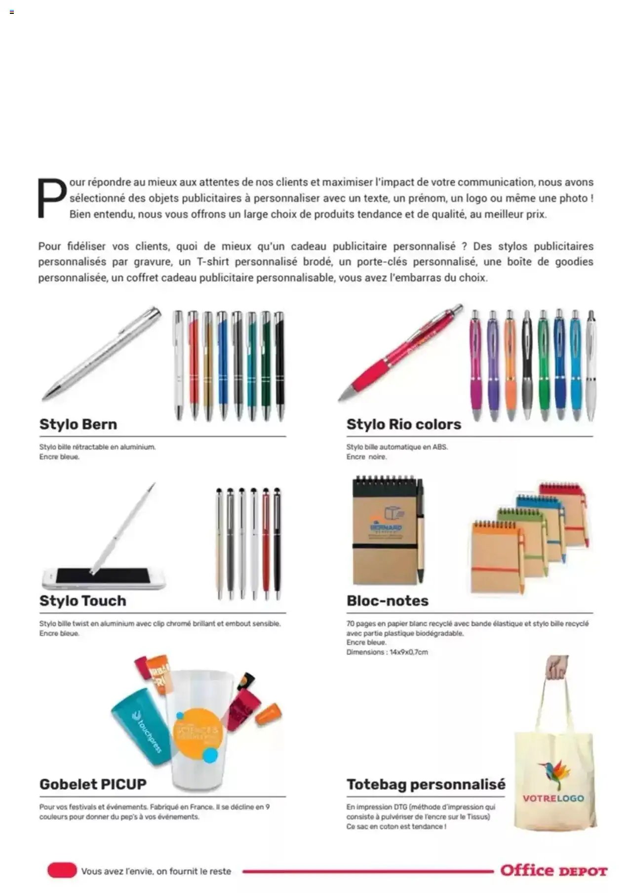 Office depot produits personnalisés Imprimerie 2024 - 2025 (2025-05-08 - 2025-12-31)
