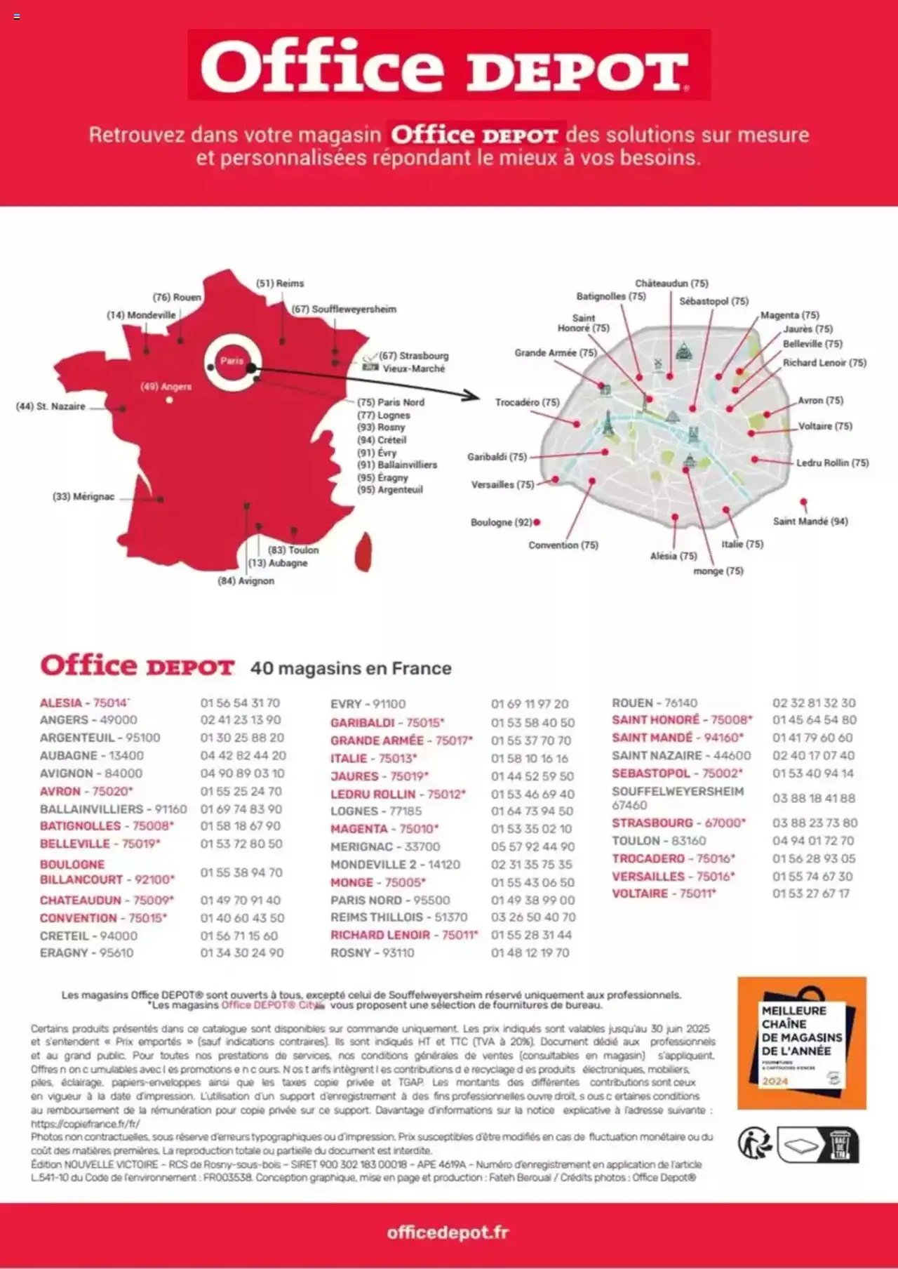 Office depot produits personnalisés Imprimerie 2024 - 2025 (2025-05-08 - 2025-12-31)