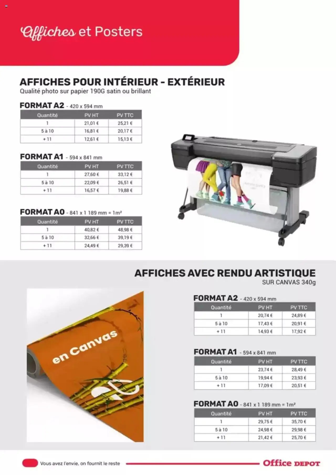 Office depot produits personnalisés Imprimerie 2024 - 2025 (2025-05-08 - 2025-12-31)