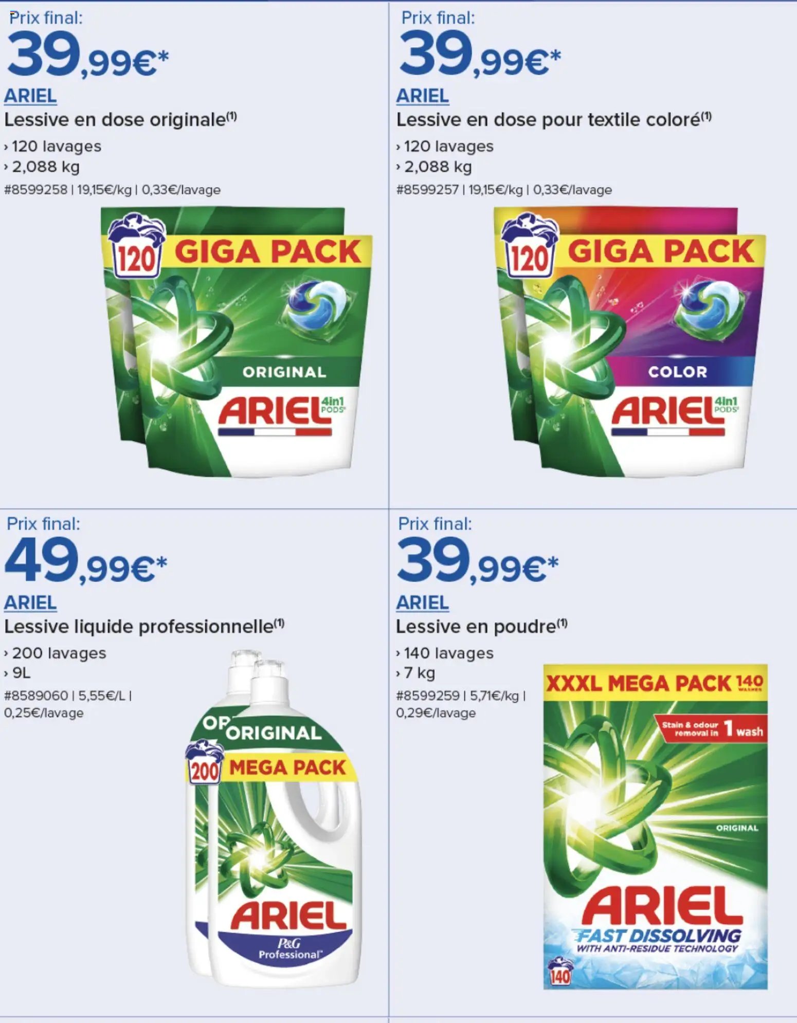 Costco Sélection de produits Procter & Gamble