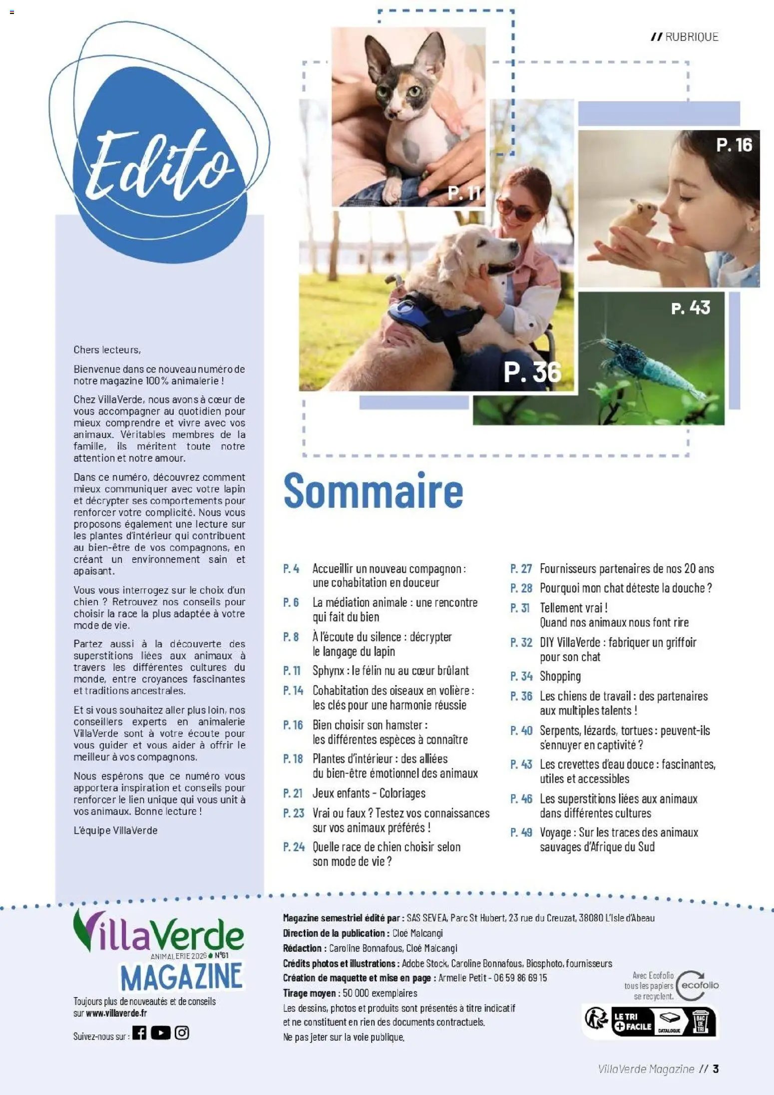 VillaVerde catalogue animalerie