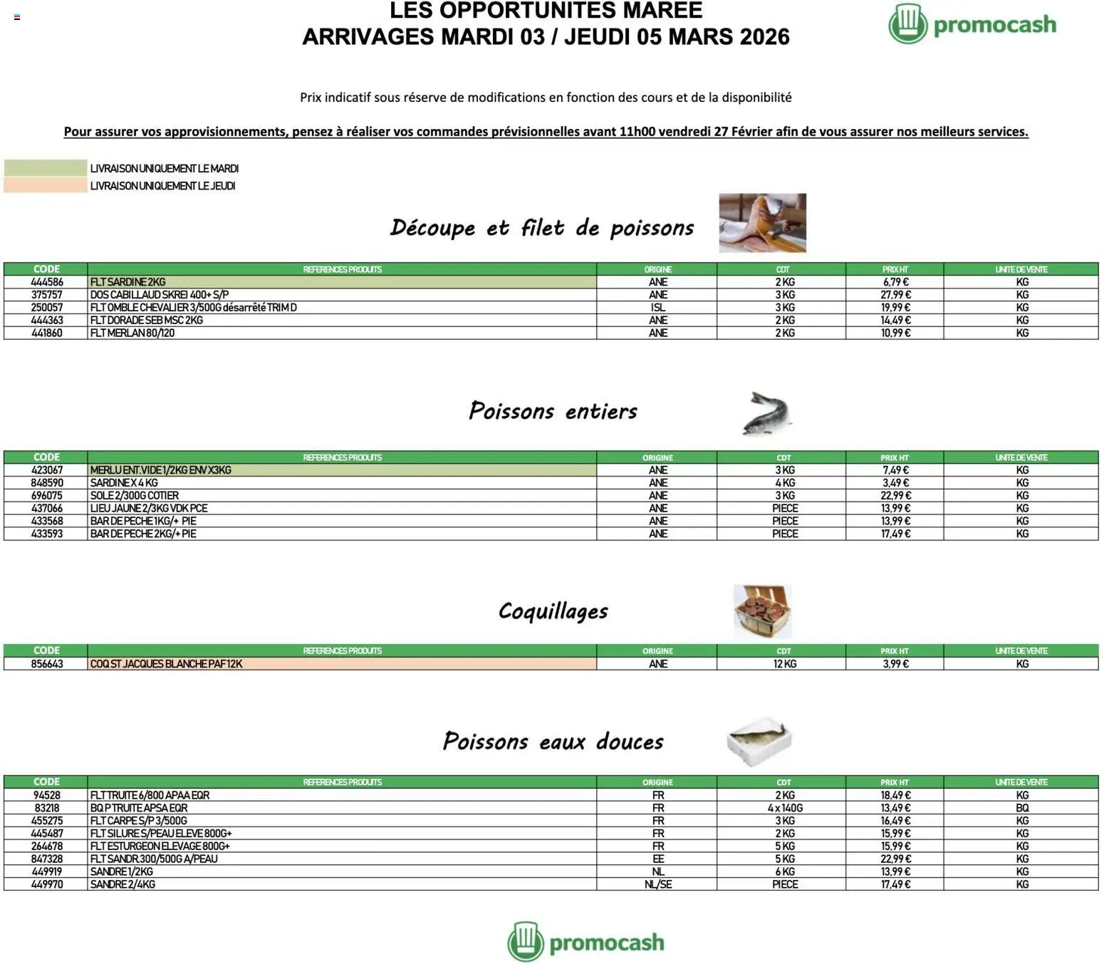 Promocash Opportunités Marée