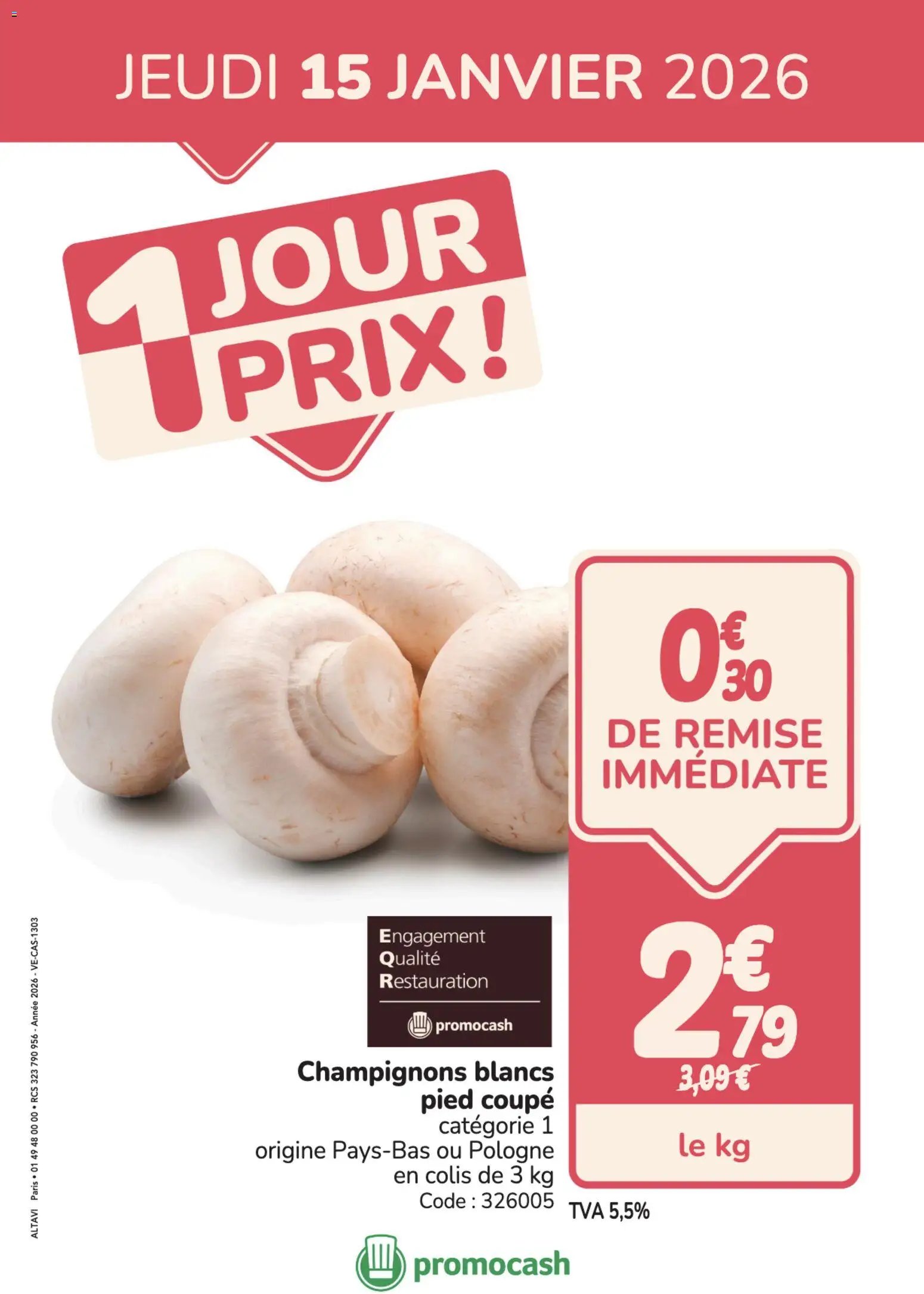 Promocash PROMO champignons