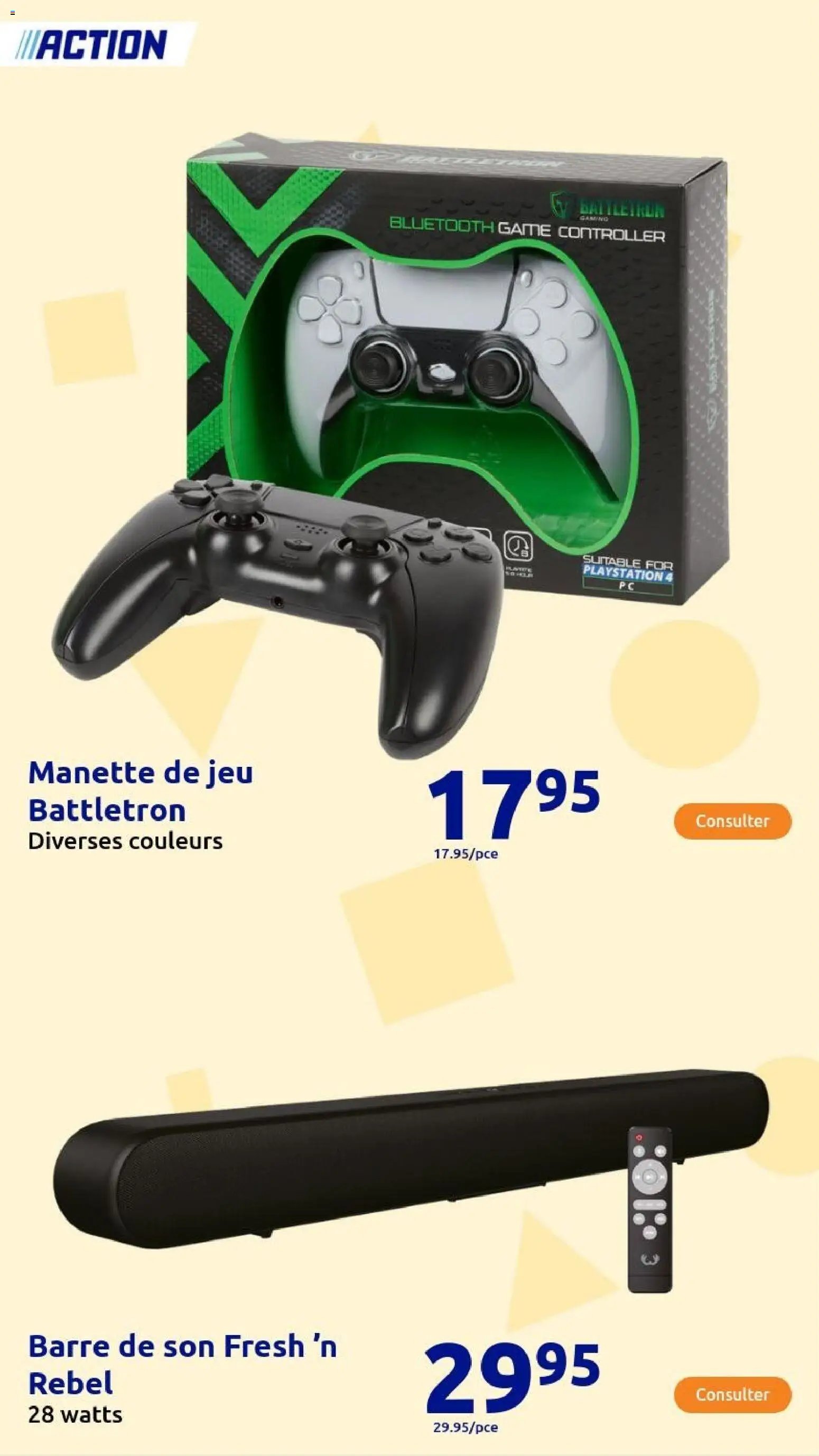 Action catalogue de la semaine