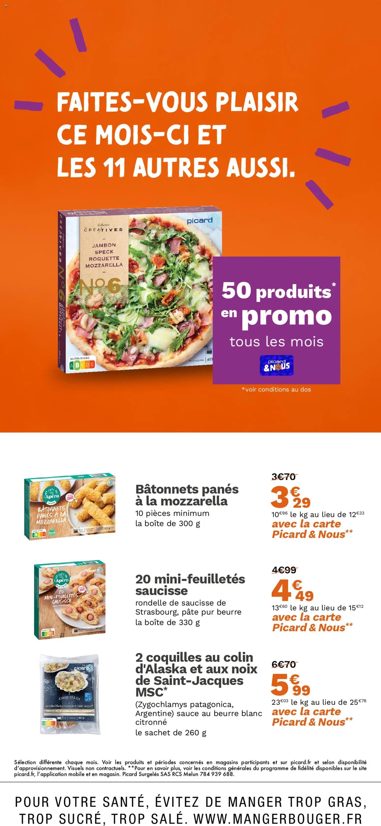 Picard catalogue 50 produits en promo tous les mois