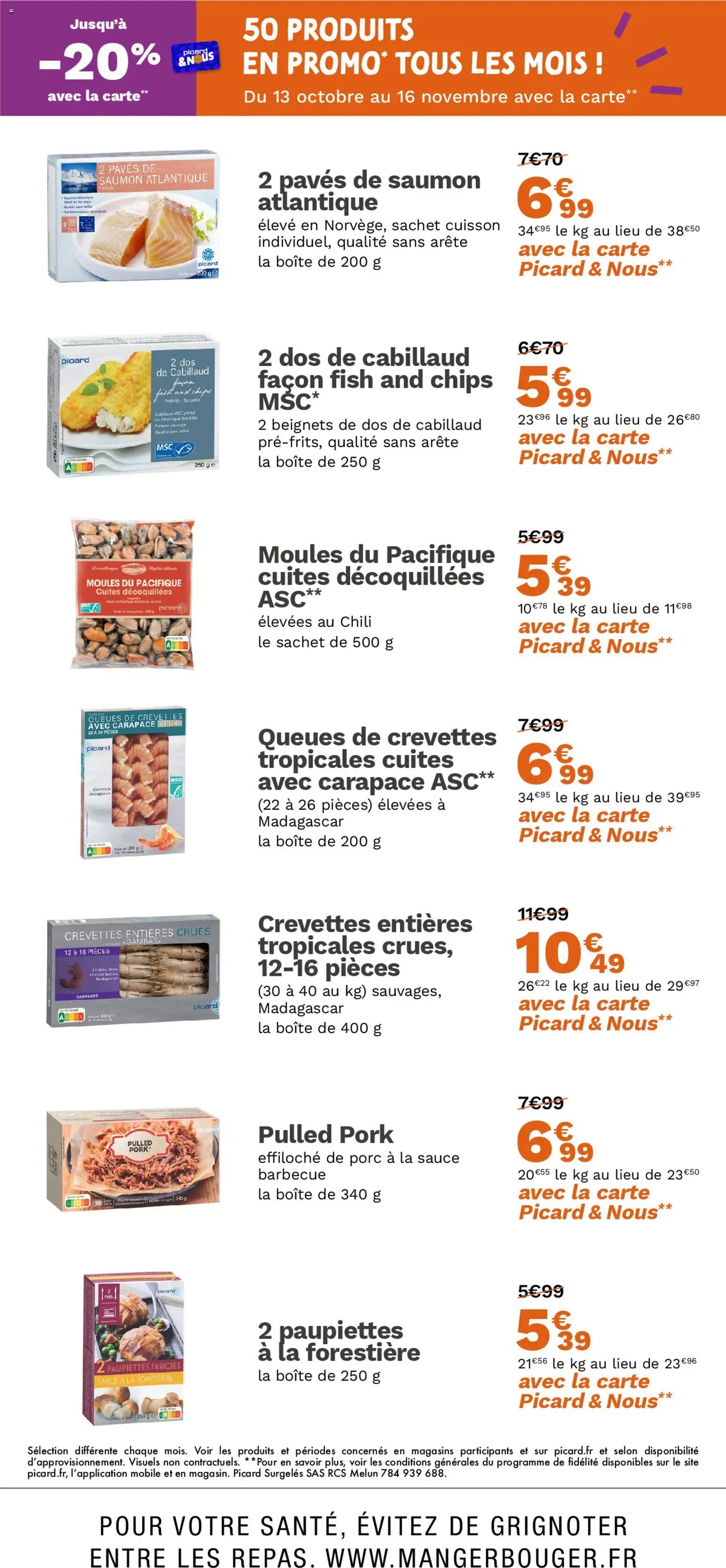 Picard catalogue 50 produits en promo tous les mois