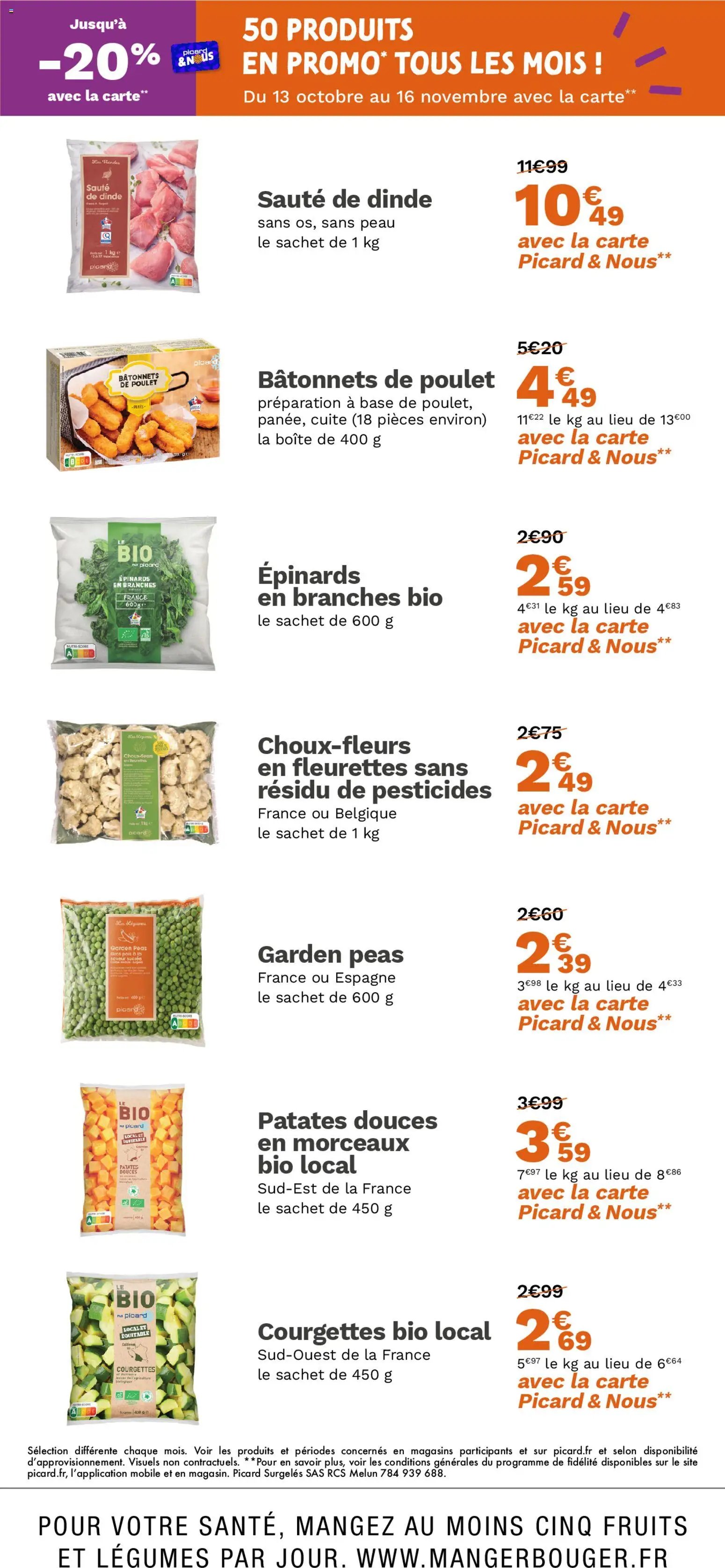 Picard catalogue 50 produits en promo tous les mois