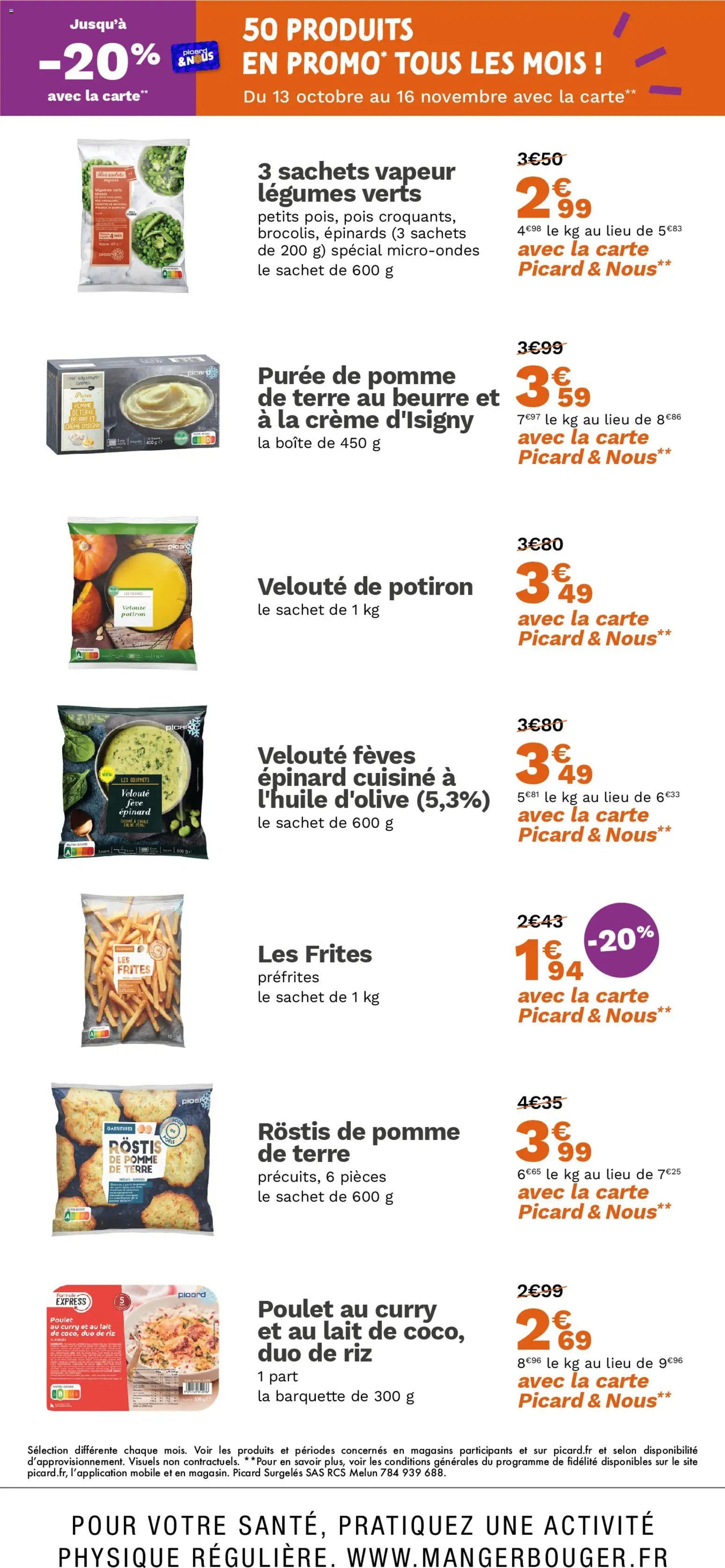 Picard catalogue 50 produits en promo tous les mois