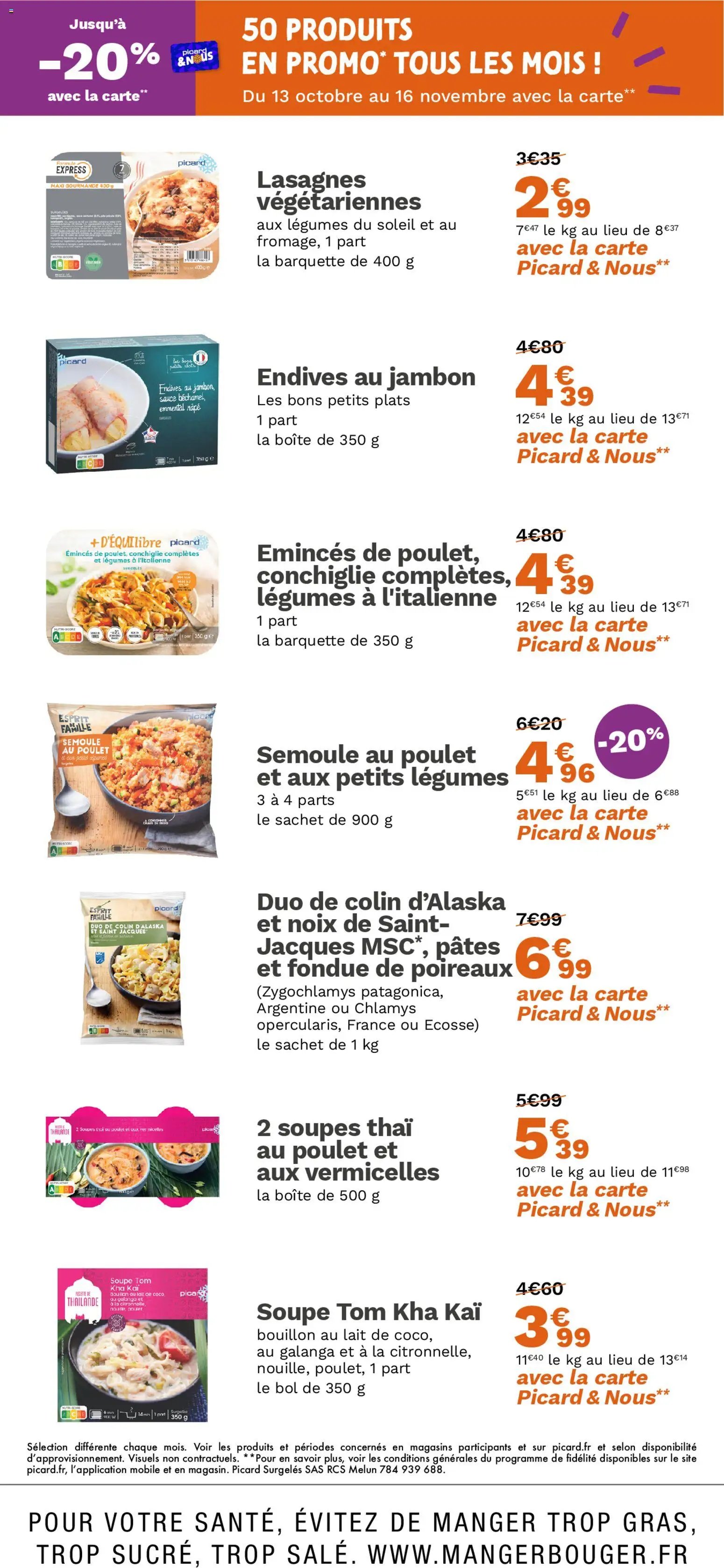 Picard catalogue 50 produits en promo tous les mois