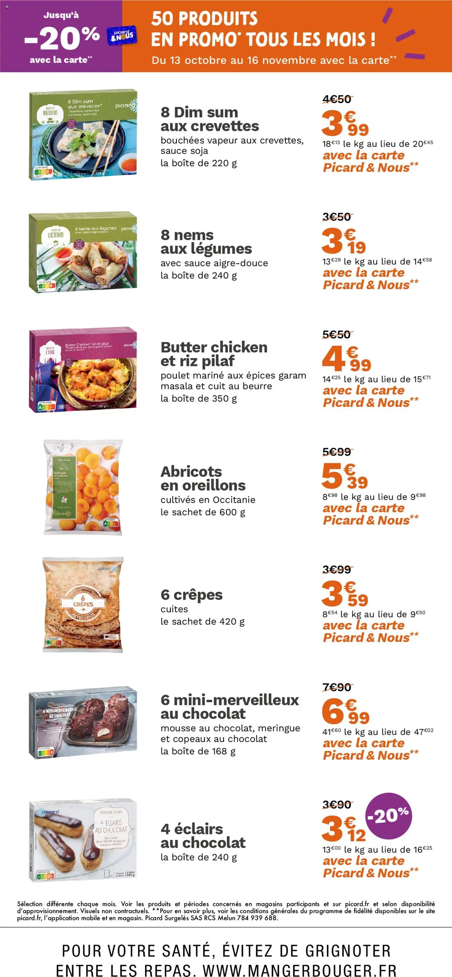 Picard catalogue 50 produits en promo tous les mois