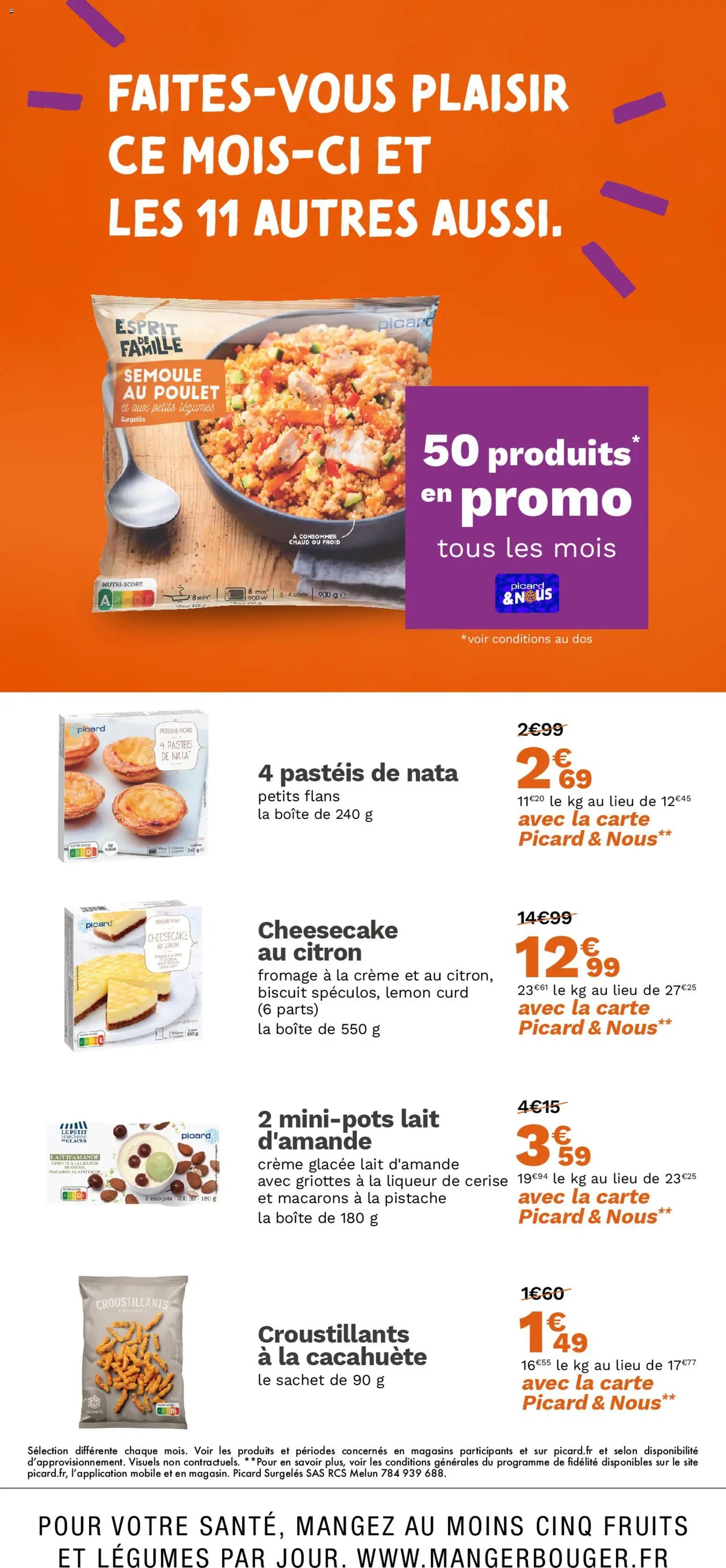 Picard catalogue 50 produits en promo tous les mois
