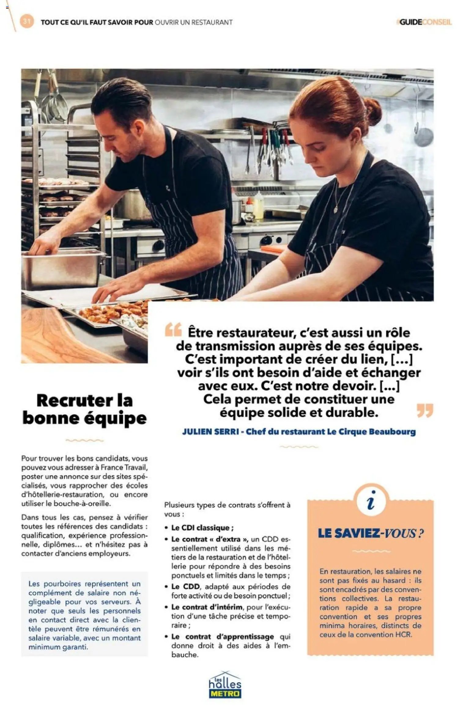 METRO - Tout ce qu'il faut savoir pour ouvrir un restaurant