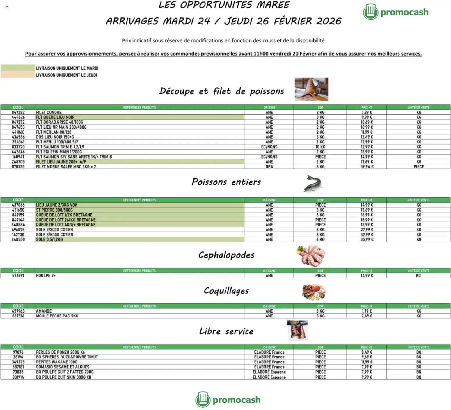 Promocash Opportunités Marée