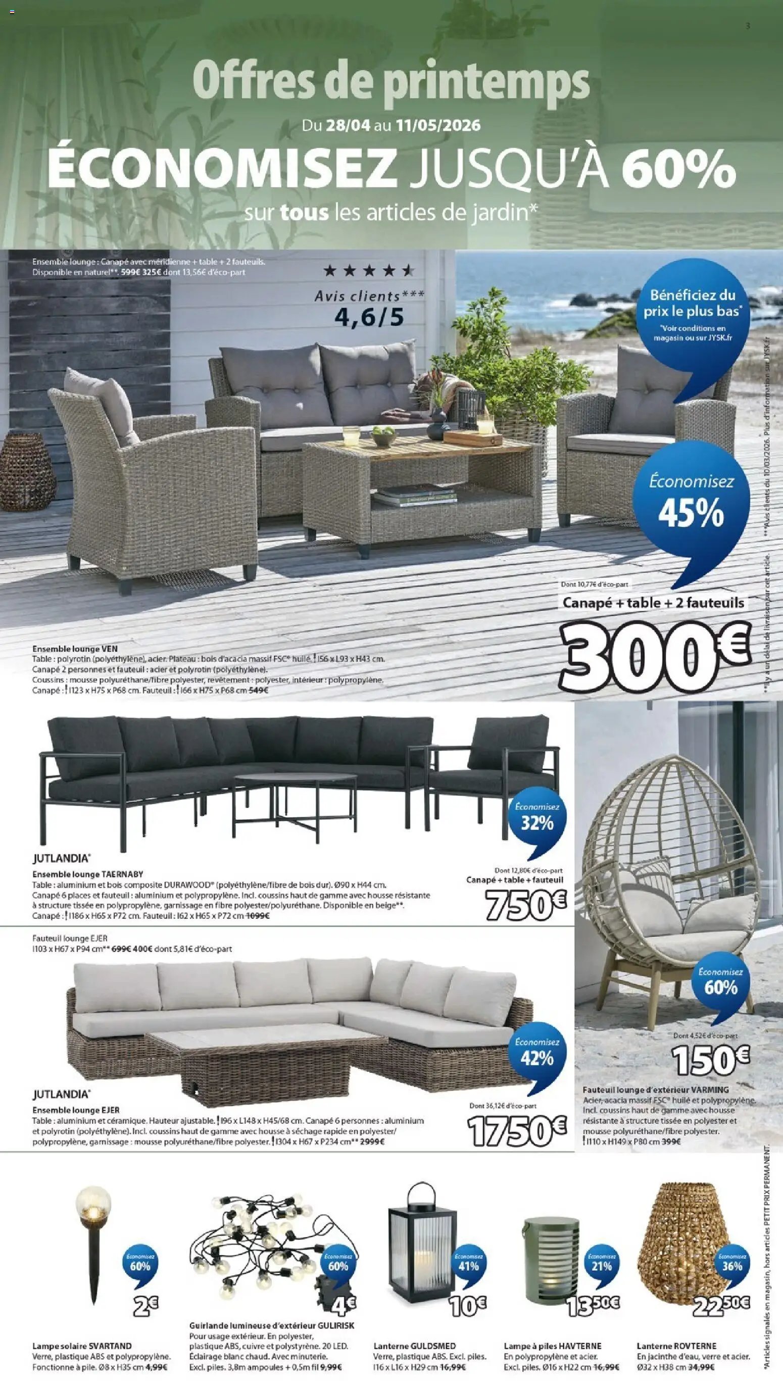 Jysk offres de printemps (2026-04-28 - 2026-05-11)