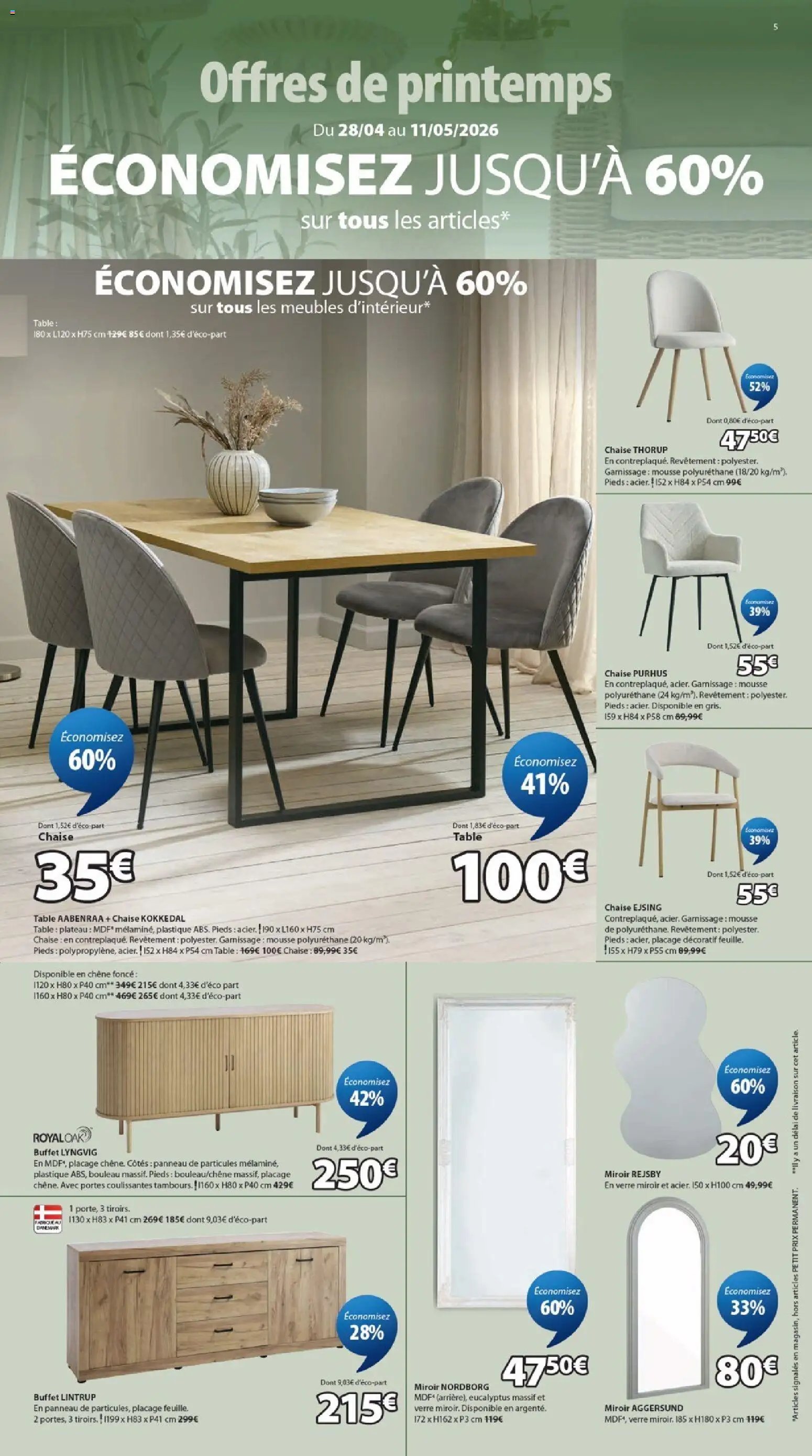 Jysk offres de printemps (2026-04-28 - 2026-05-11)
