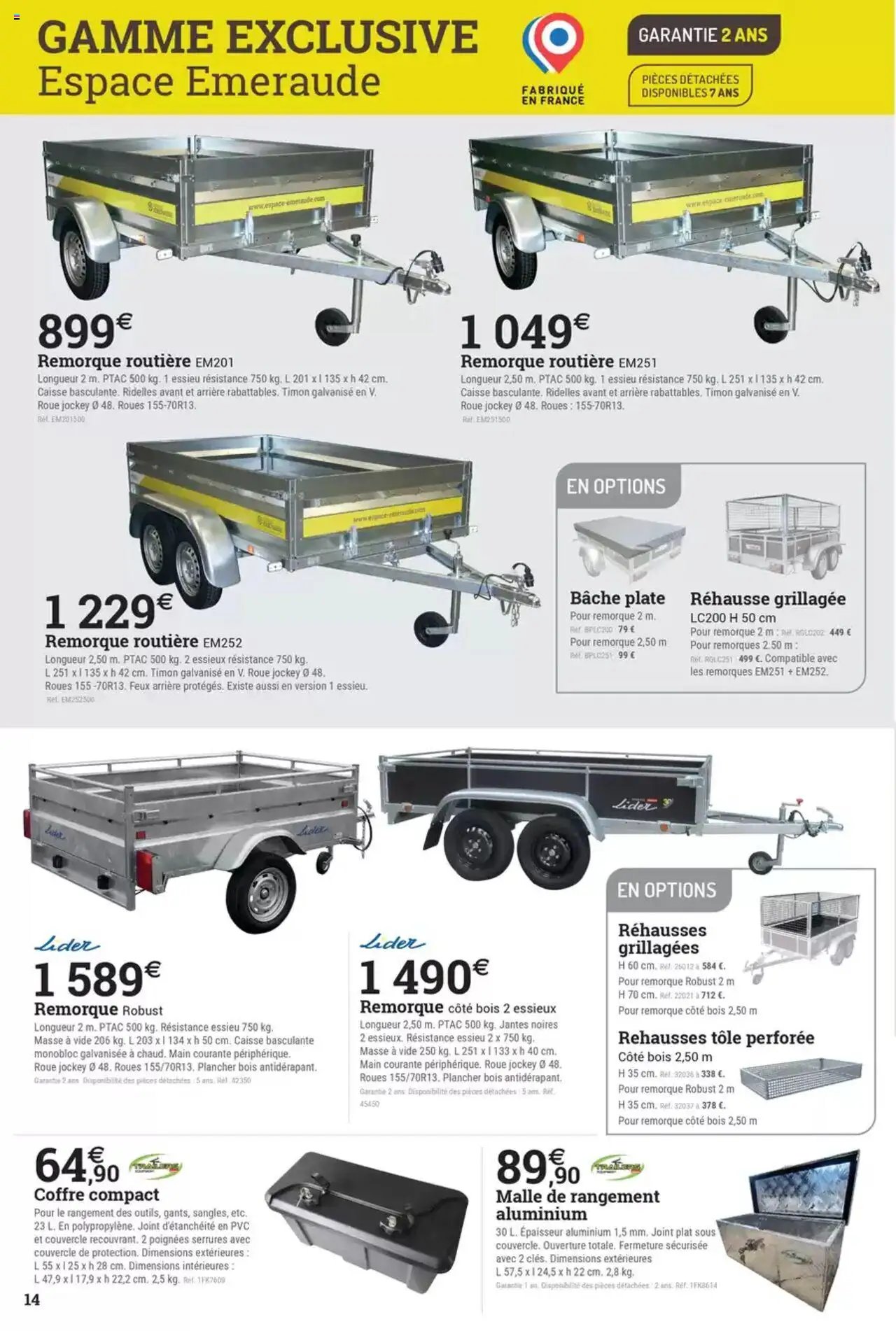 Espace Emeraude catalogue