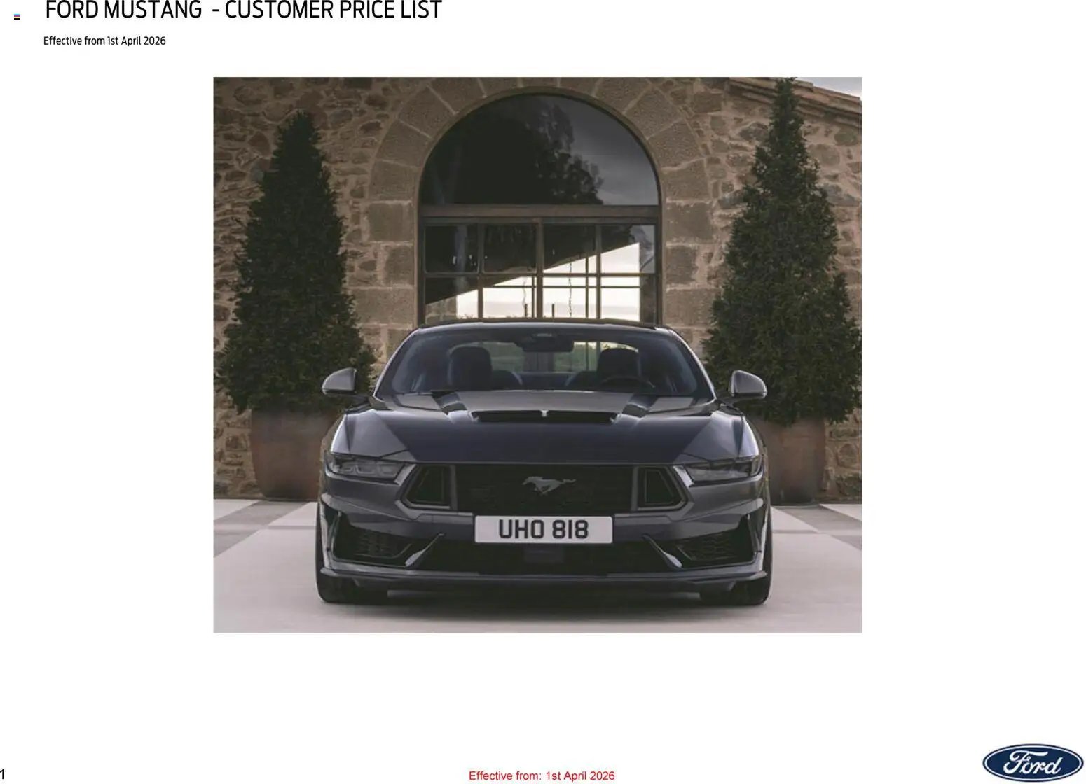 Ford - Mustang (2026-04-01 - 2026-12-31) | 1