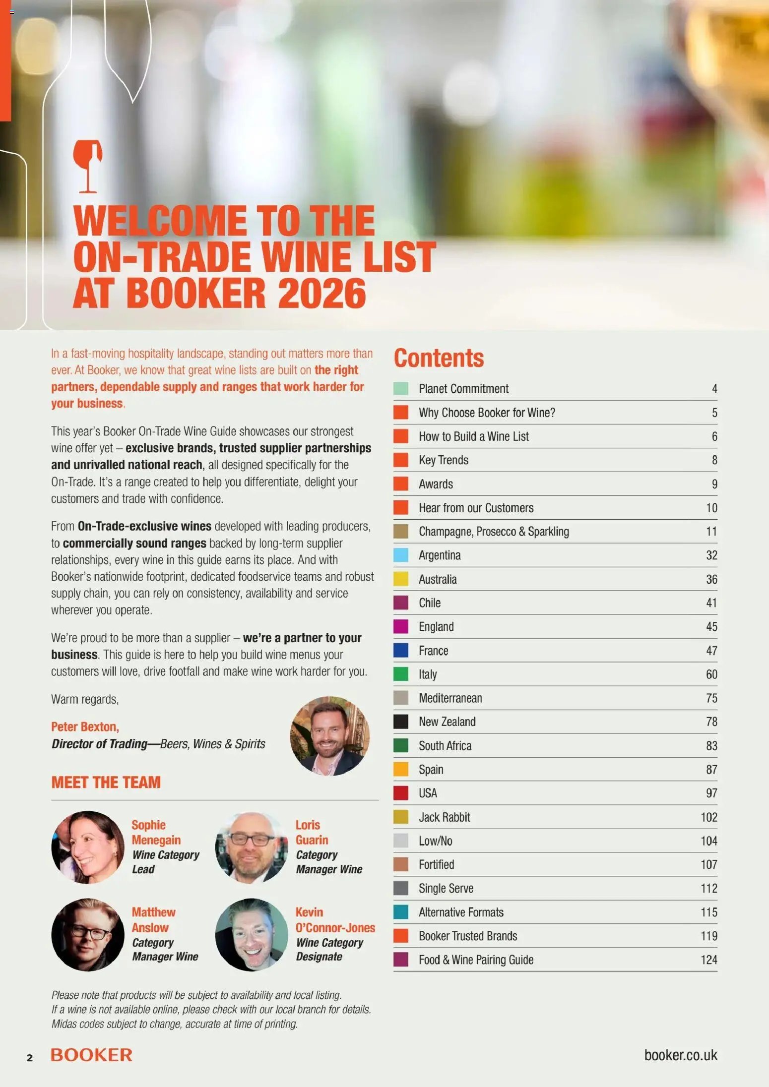 Booker Wholesale - 2026 On Trade Wine List