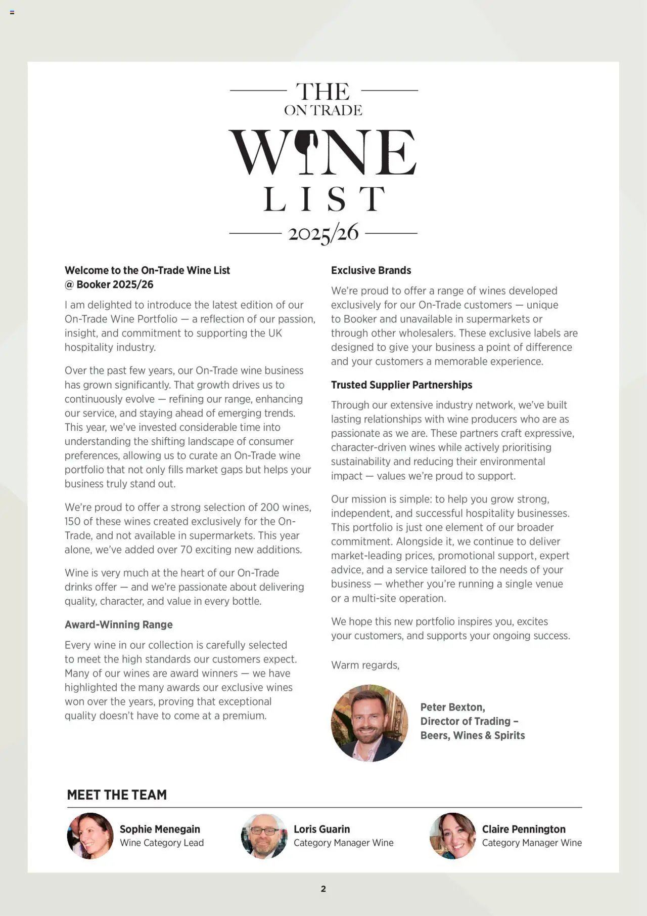 Booker Wholesale - Wine List 25/26