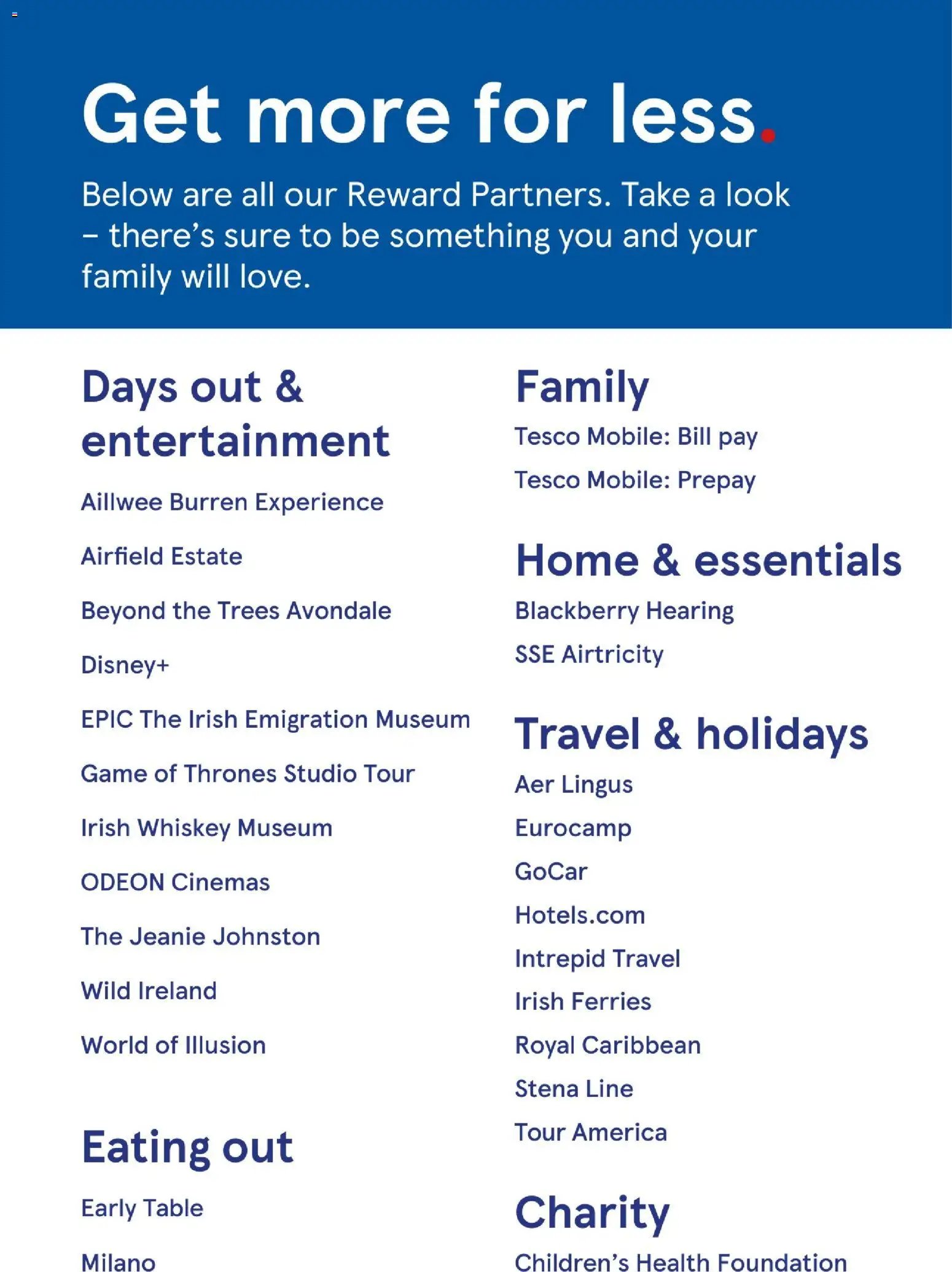 Tesco -Clubcard Rewards Brochure