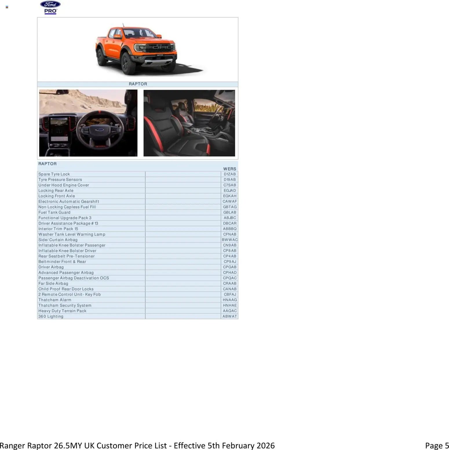 Ford - Ranger Raptor (2026-02-05 - 2026-12-31) | 5