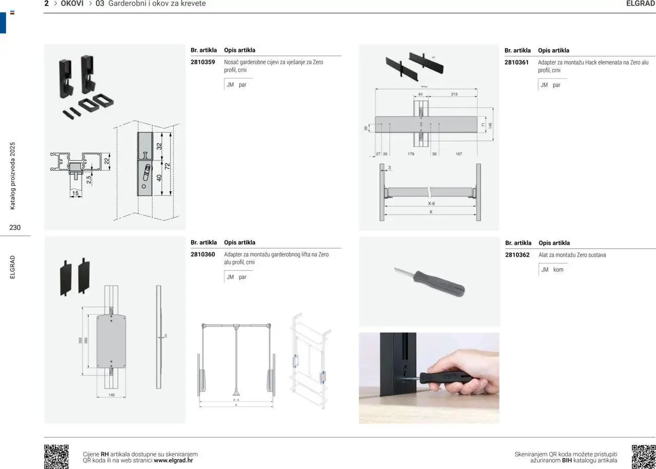Elgrad - Garderobni i okov za krevete