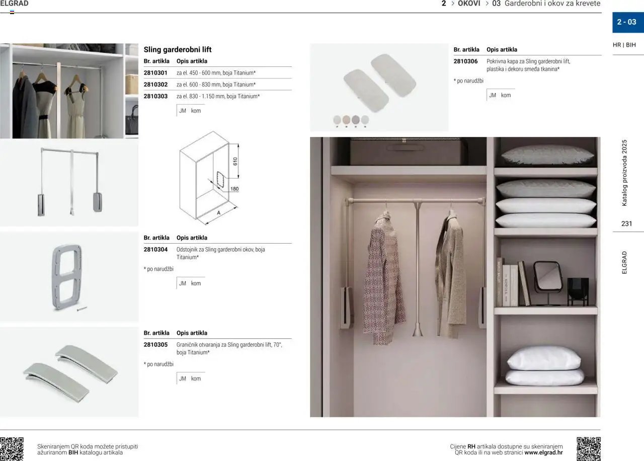 Elgrad - Garderobni i okov za krevete