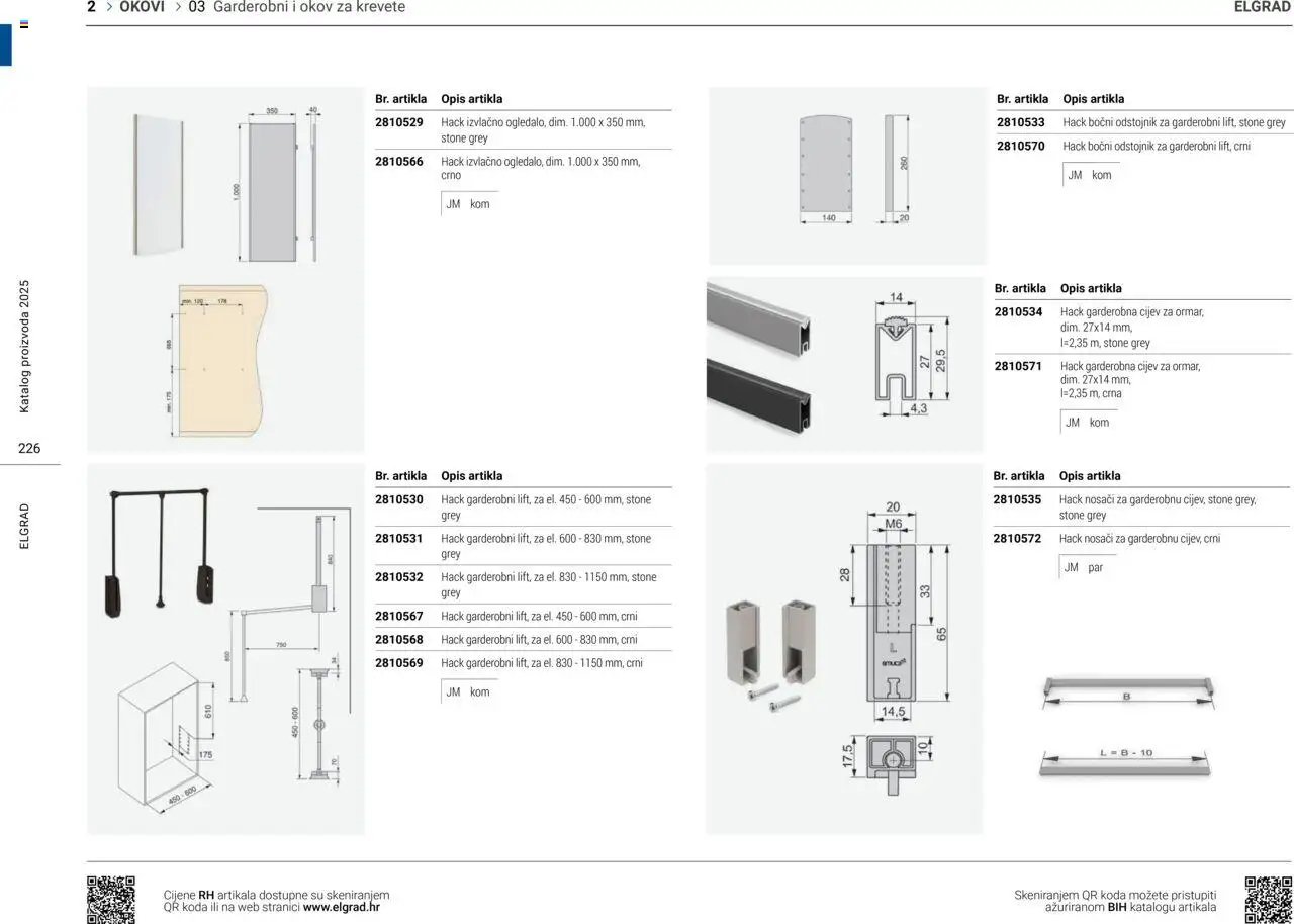 Elgrad - Garderobni i okov za krevete