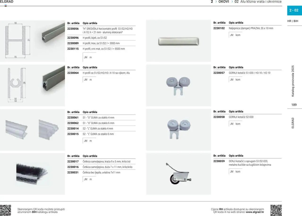 Elgrad - ALU klizna vrata i okvirnice