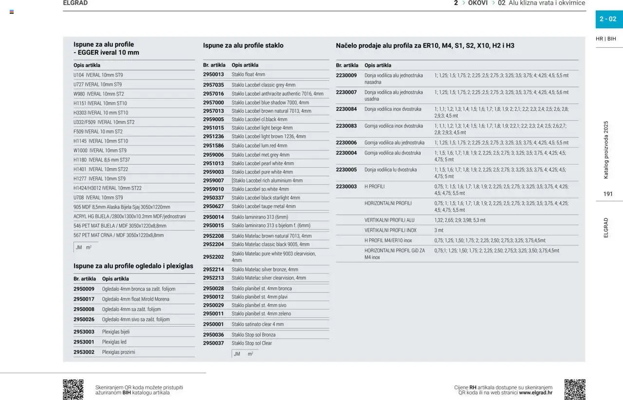 Elgrad - ALU klizna vrata i okvirnice