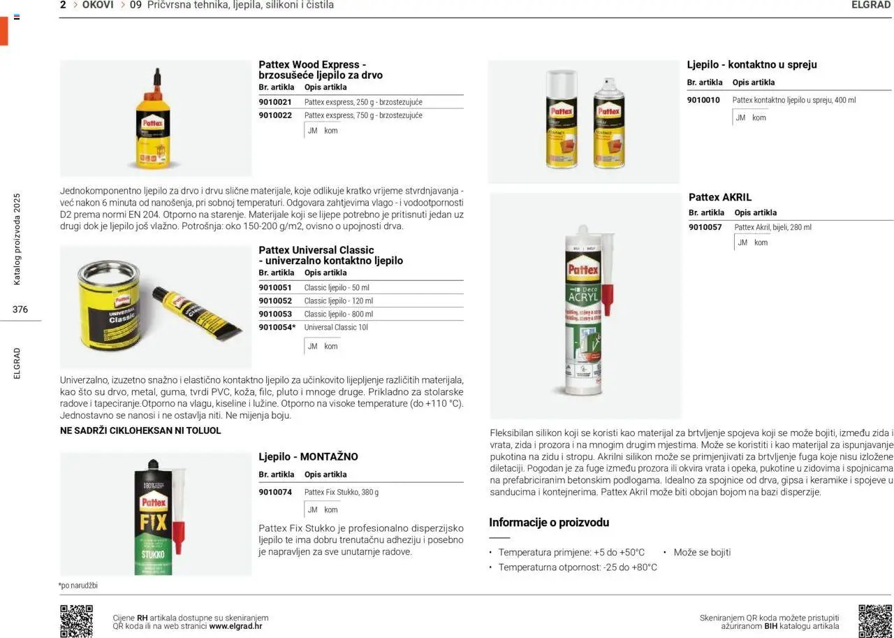 Elgrad - Pričvrsna tehnika, ljepila, silikoni i čistila