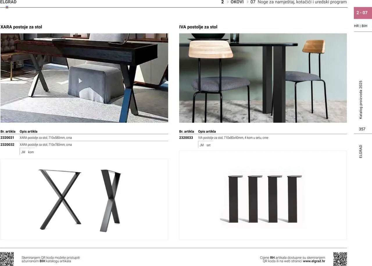 Elgrad - Noge za namještaj, kotačići i uredski program