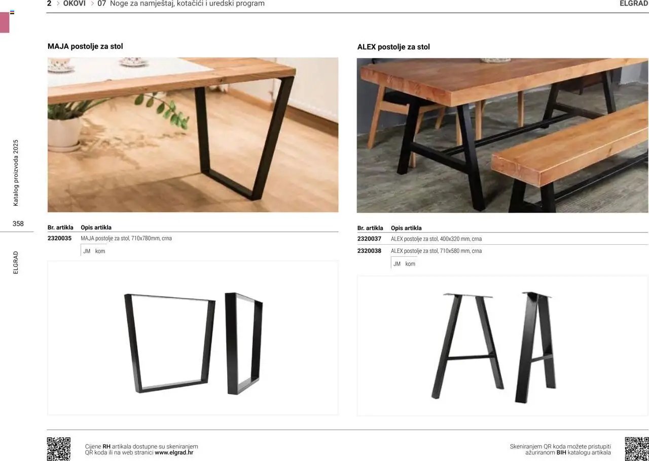 Elgrad - Noge za namještaj, kotačići i uredski program